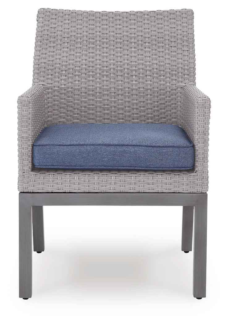 Half Moon Beach Blue/Gray Outdoor Arm Chair with Cushion (Set of 2) - Image 4