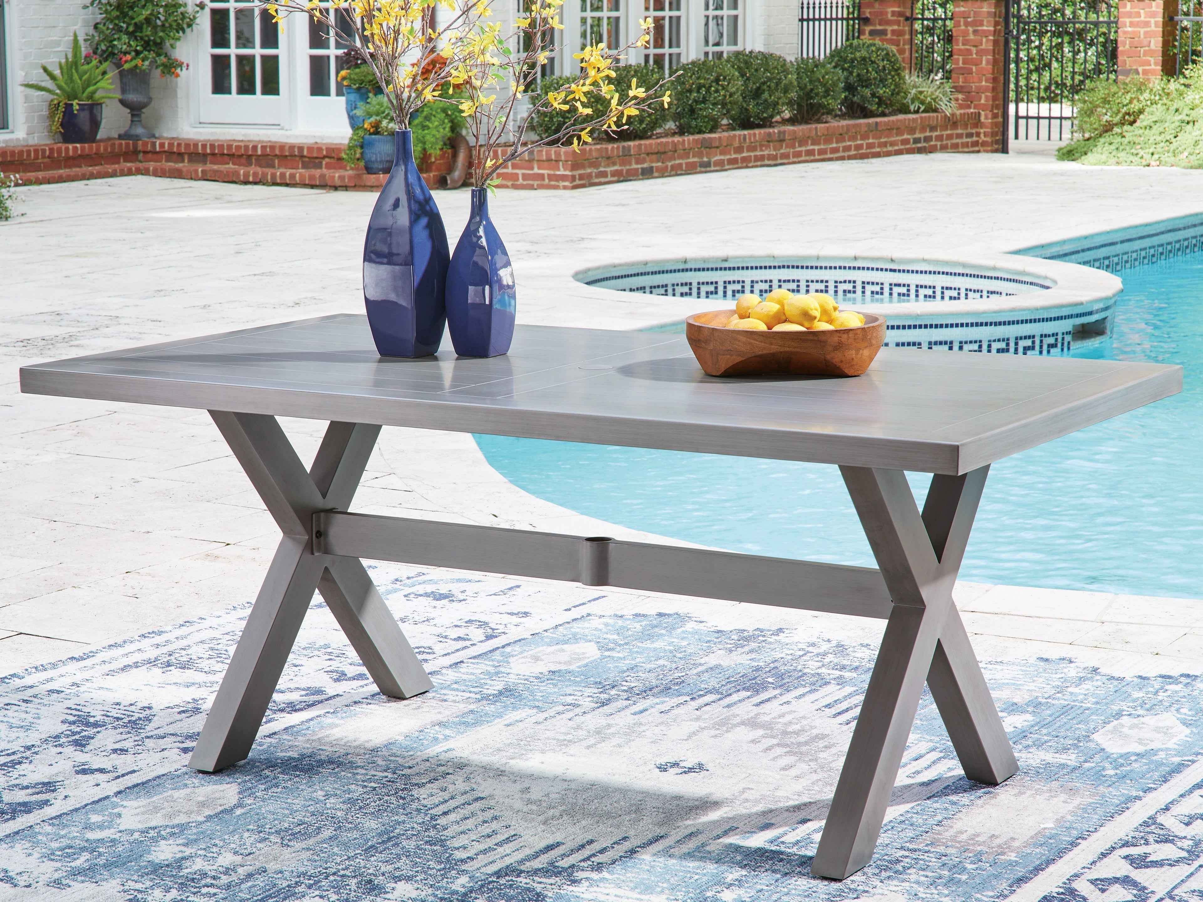 Half Moon Beach Gray Outdoor Dining Table