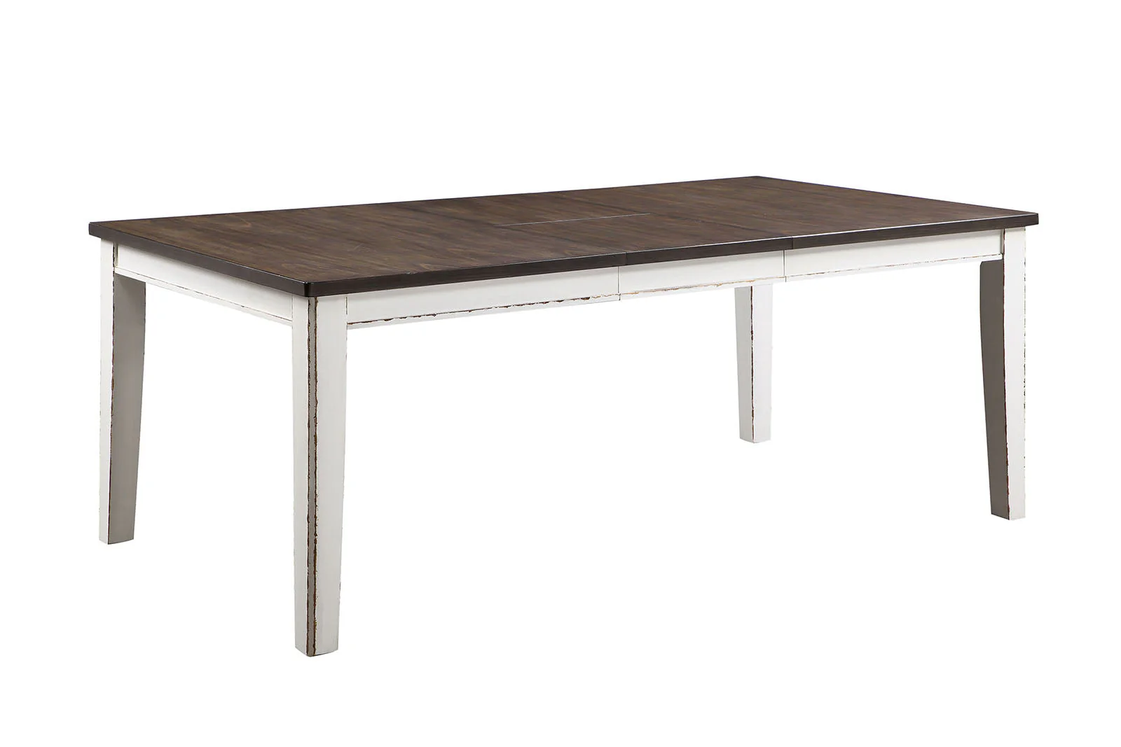 Halsey Weathered White/Dark Walnut Dining Table Only