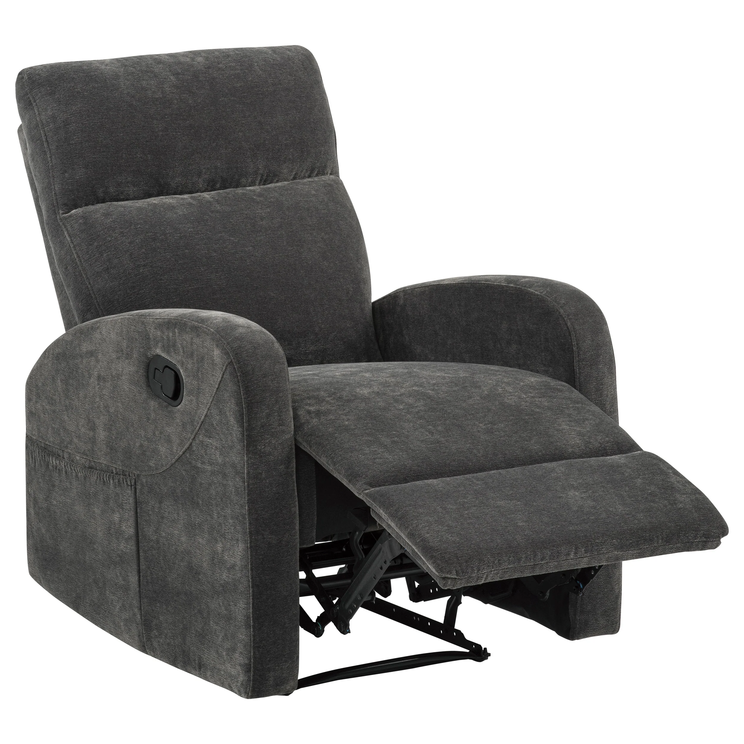 Hamilton 3-piece Chenille Manual Reclining Sofa Set Charcoal Grey - Image 11