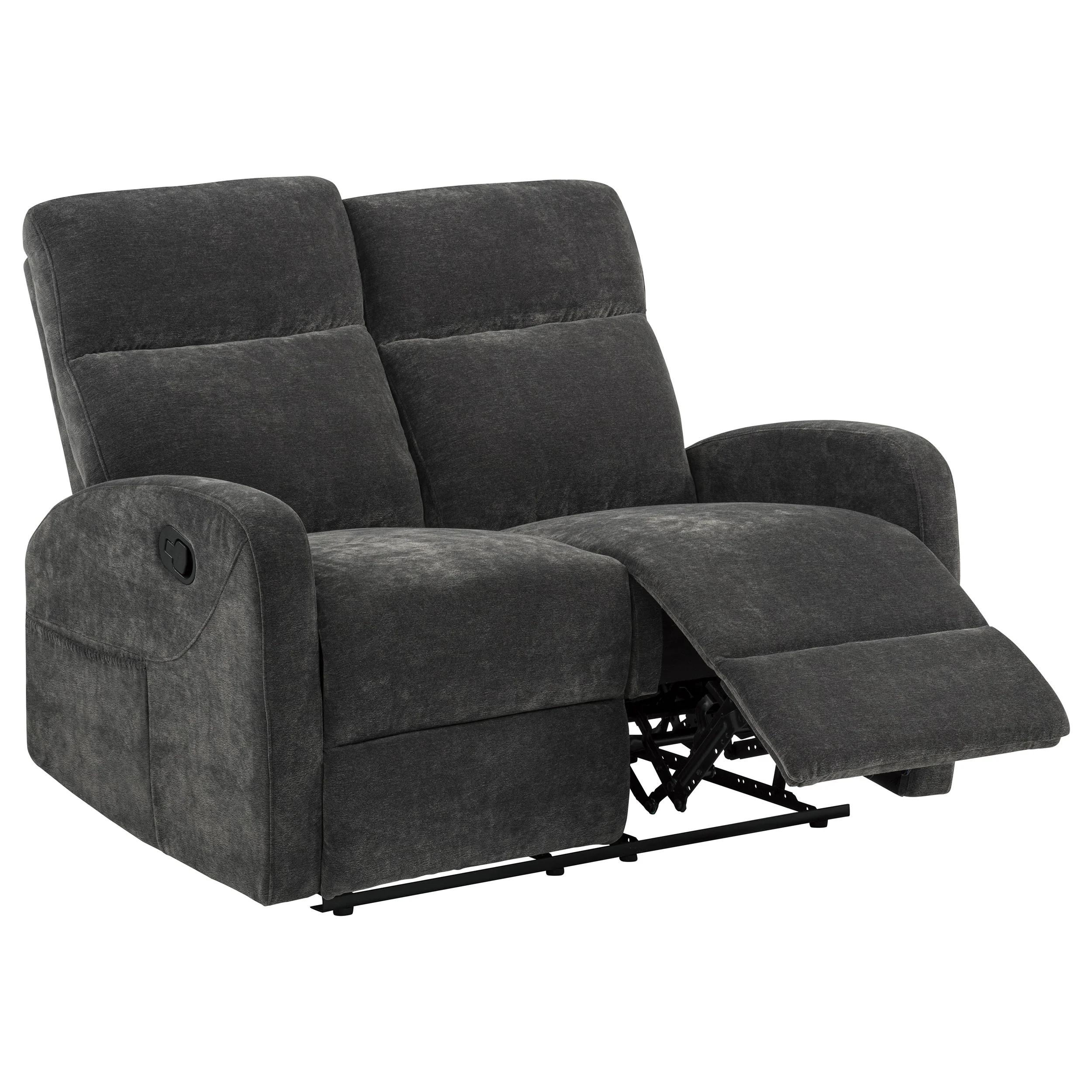 Hamilton 3-piece Chenille Manual Reclining Sofa Set Charcoal Grey - Image 8