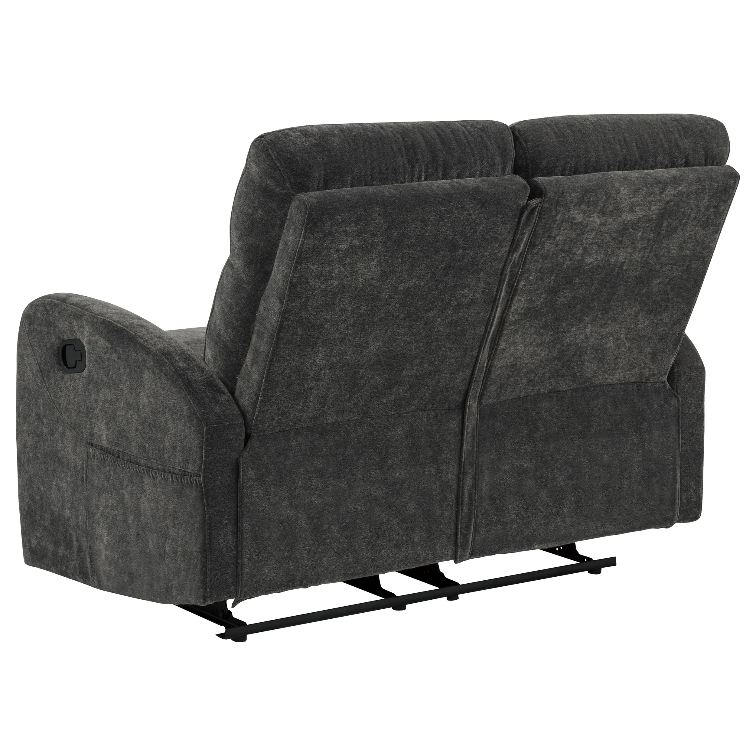 Hamilton 3-piece Chenille Manual Reclining Sofa Set Charcoal Grey - Image 9
