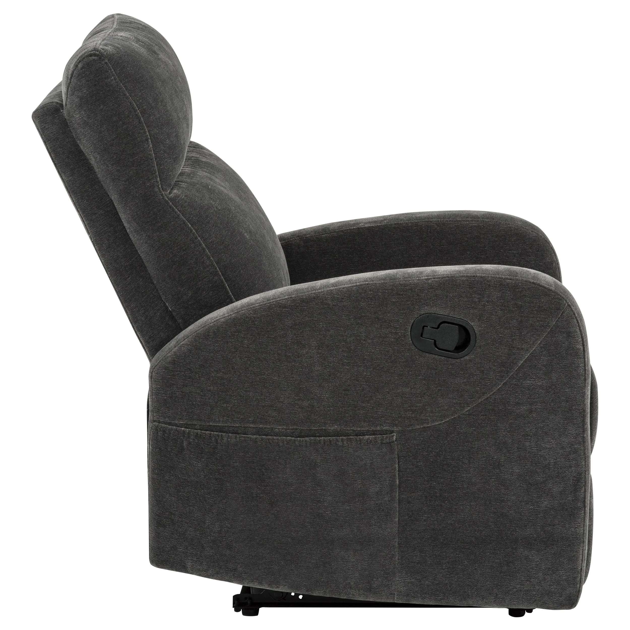 Hamilton Chenille Upholstered Manual Glider Recliner Charcoal Grey - Image 7