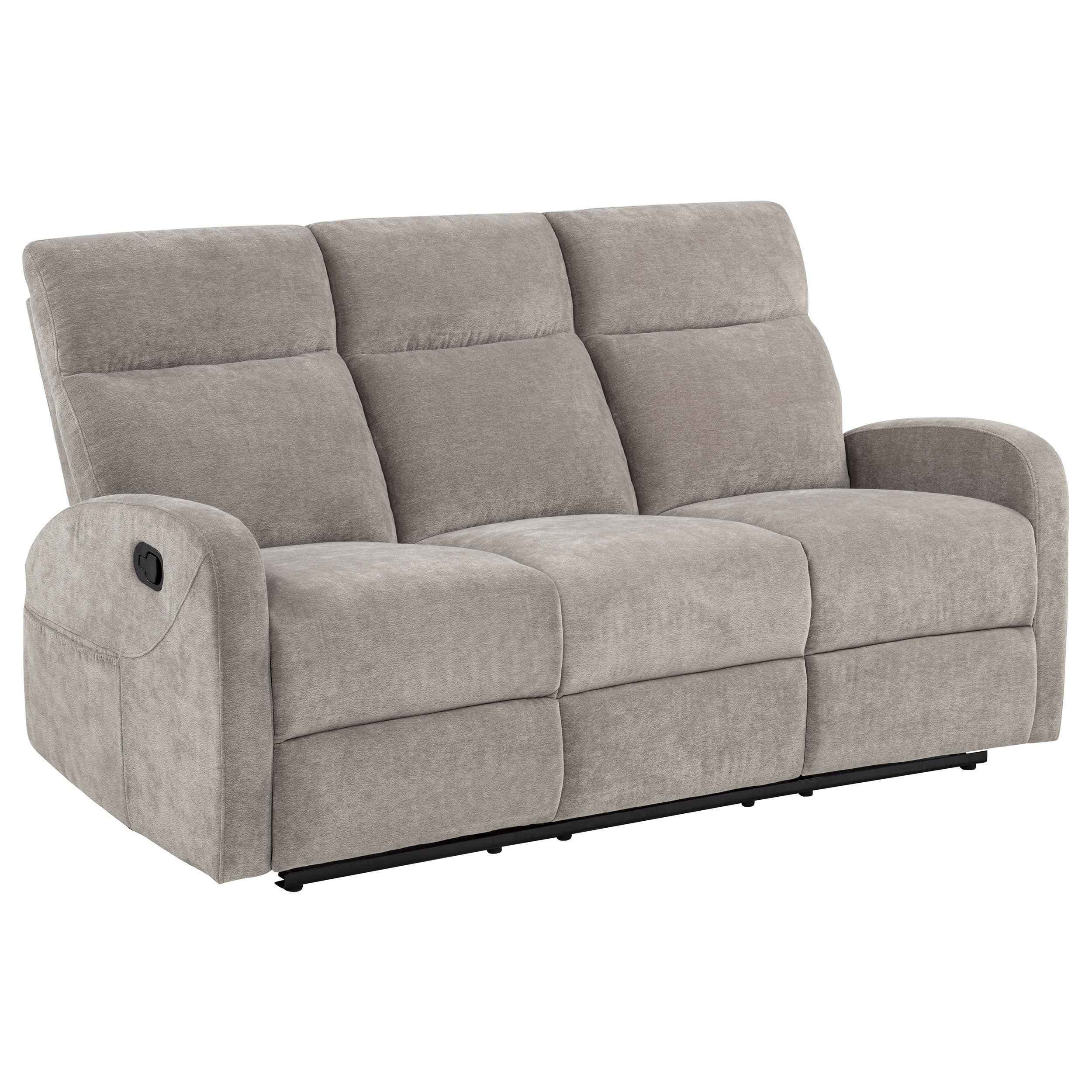 Hamilton Chenille Upholstered Manual Reclining Sofa Sand - Image 3