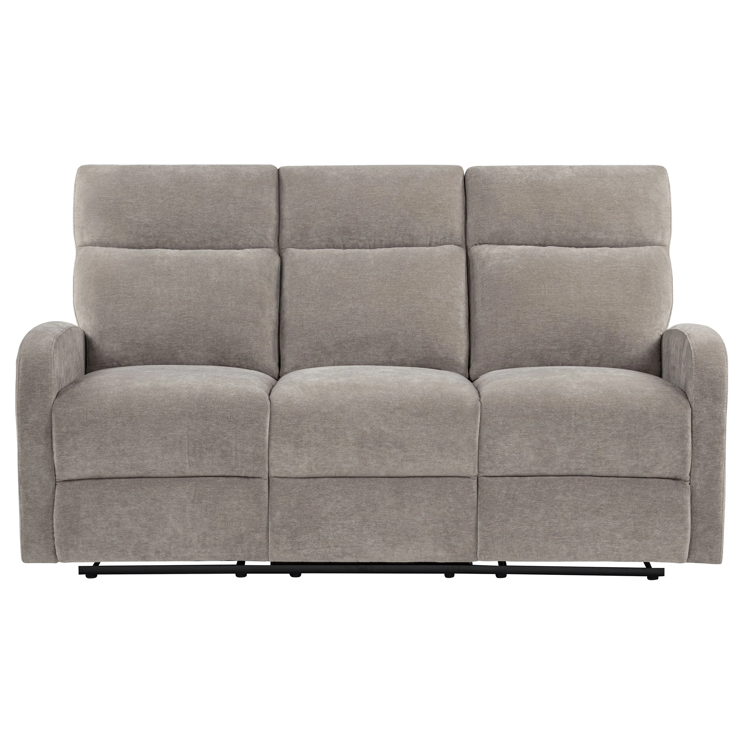 Hamilton Chenille Upholstered Manual Reclining Sofa Sand - Image 5