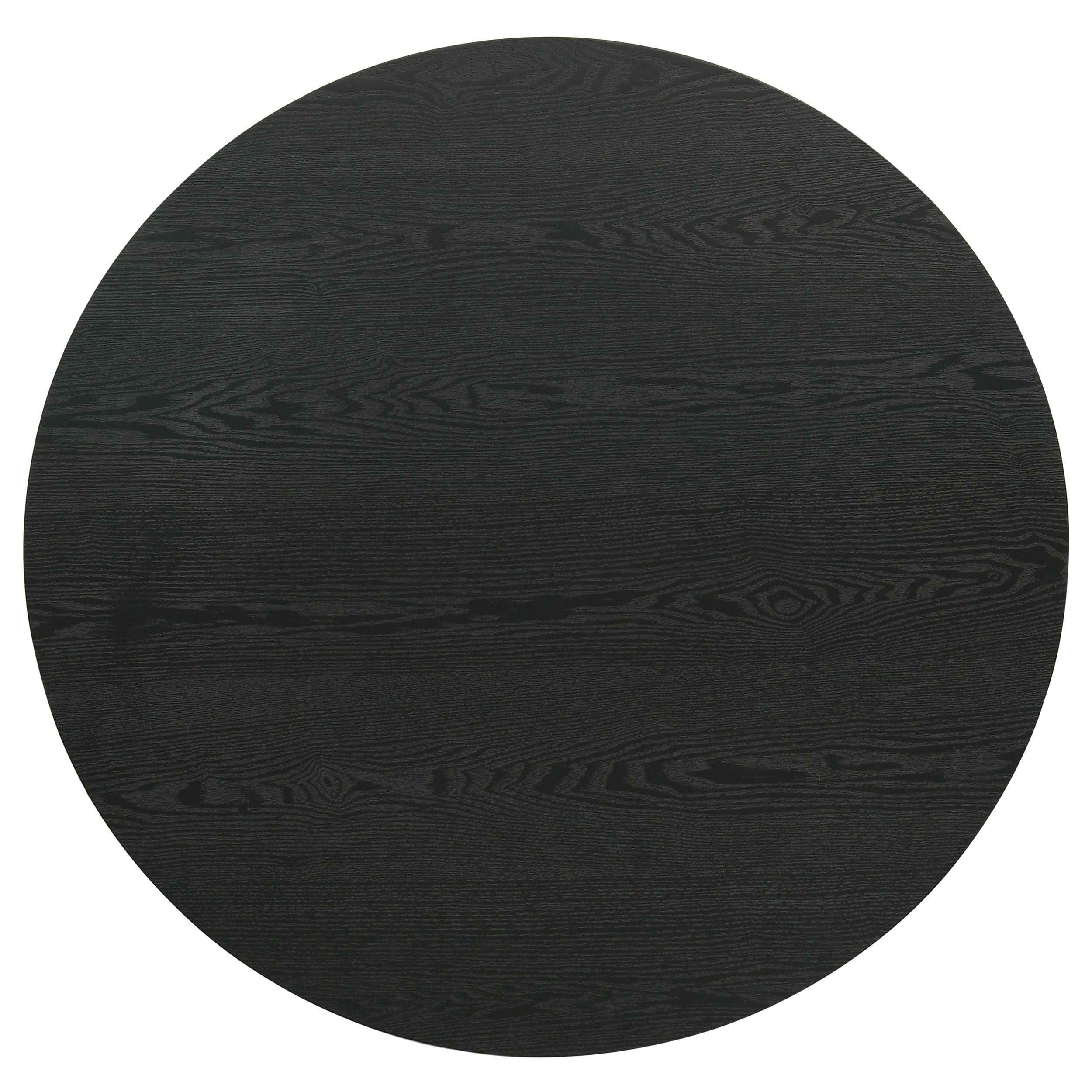 Hamlyn Black Round Fluted Occasional Cocktail Coffee Table - Image 3