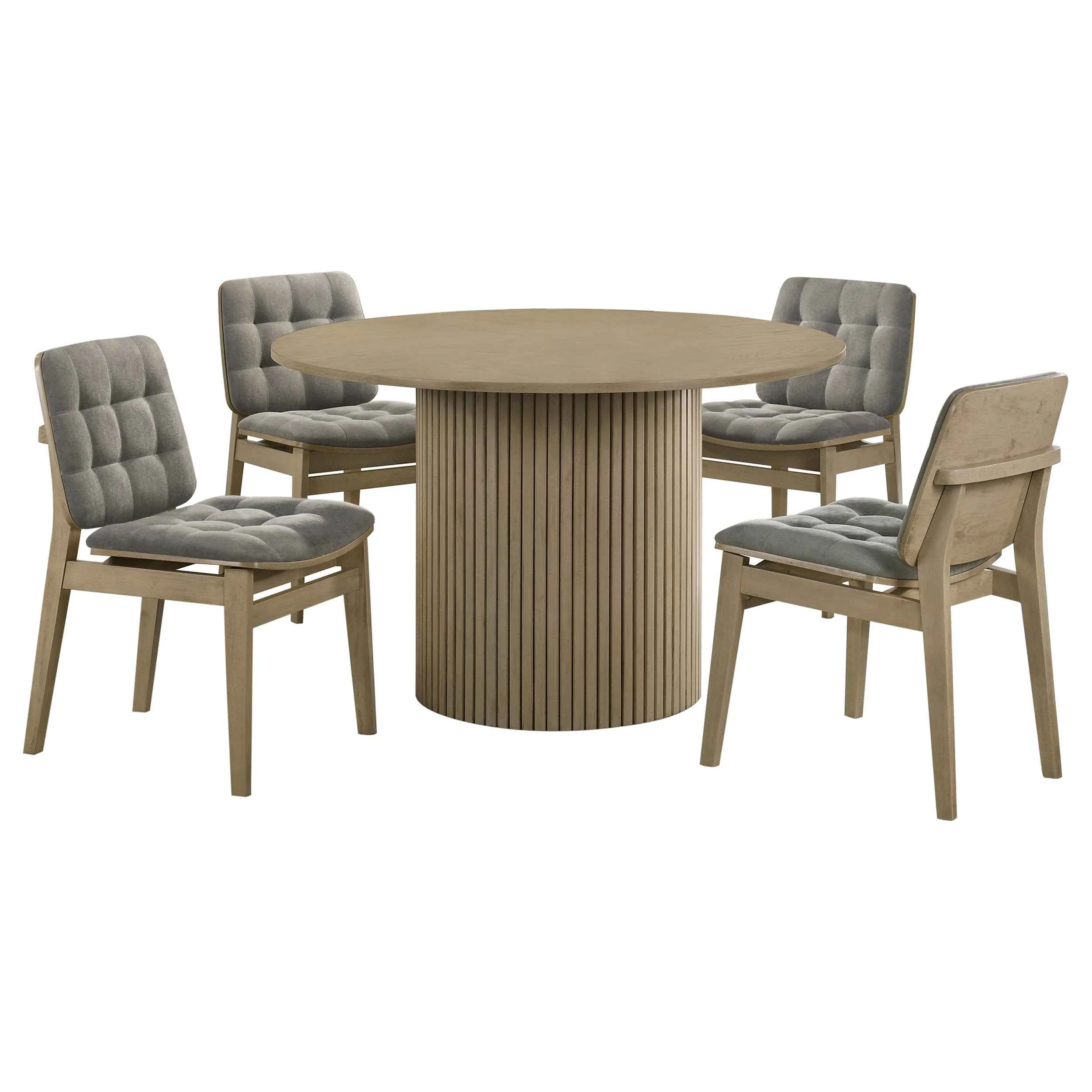 Hamlyn Grey/Natural Oak 5-piece Round Wood Dining Set