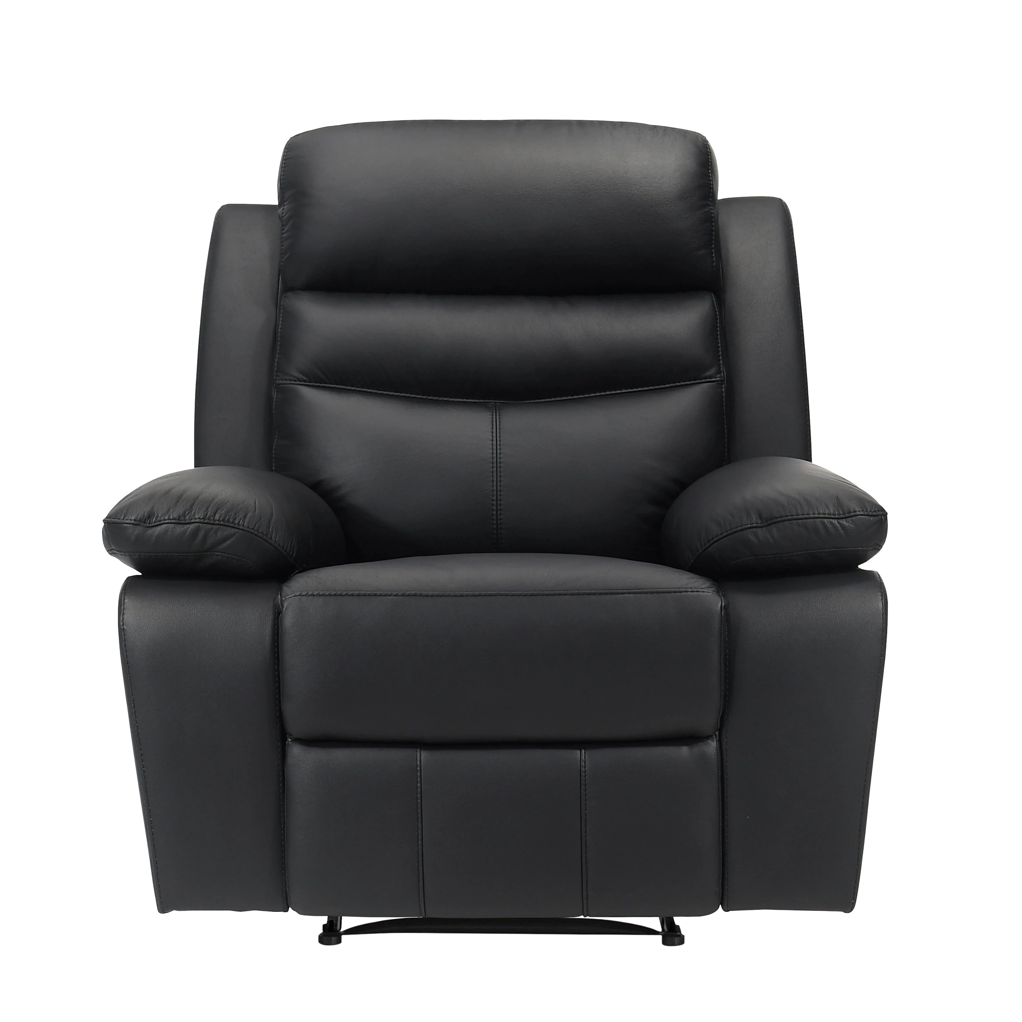 Hancock Black Leather Double Reclining Living Room Set - Image 11