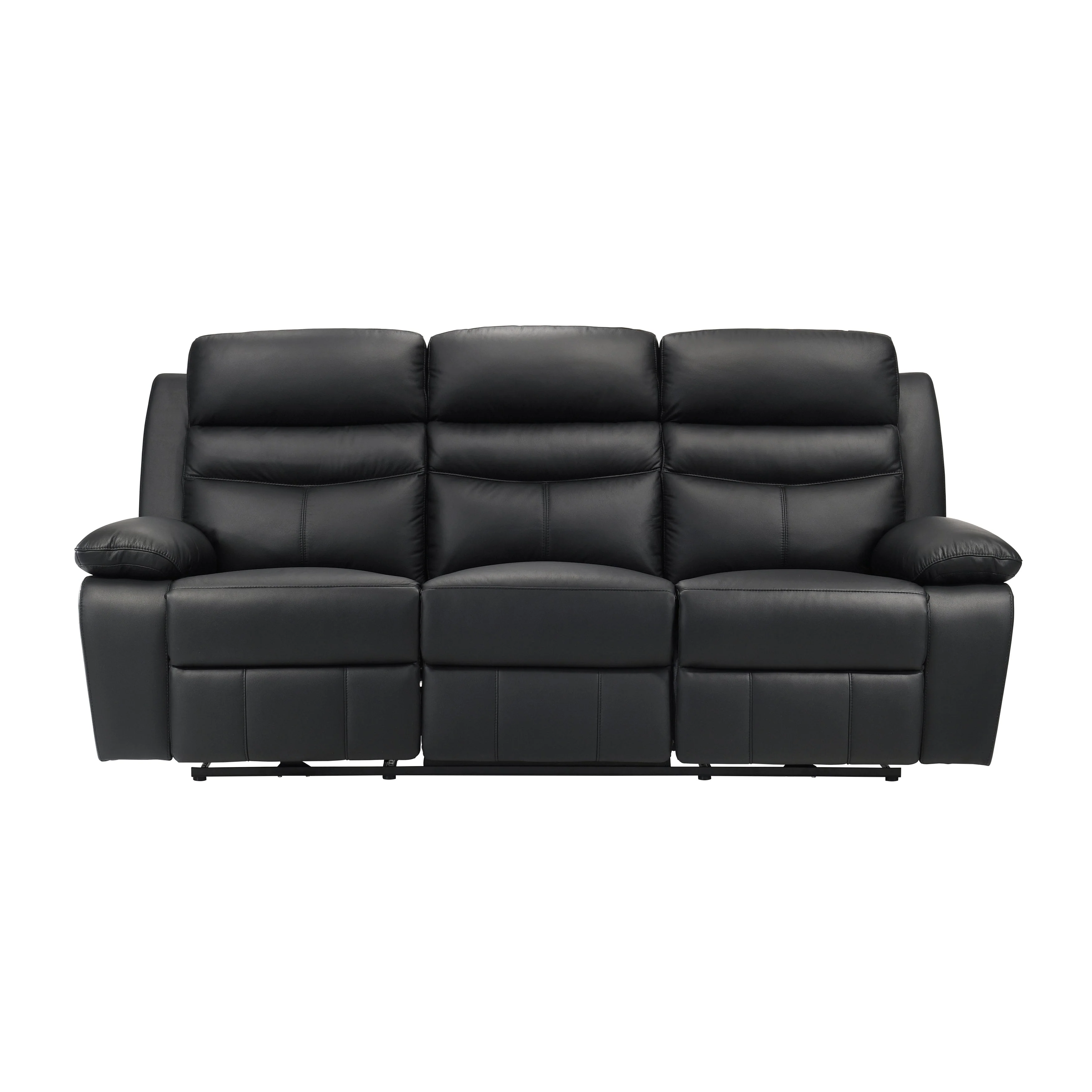 Hancock Black Leather Power Double Reclining Living Room Set - Image 3