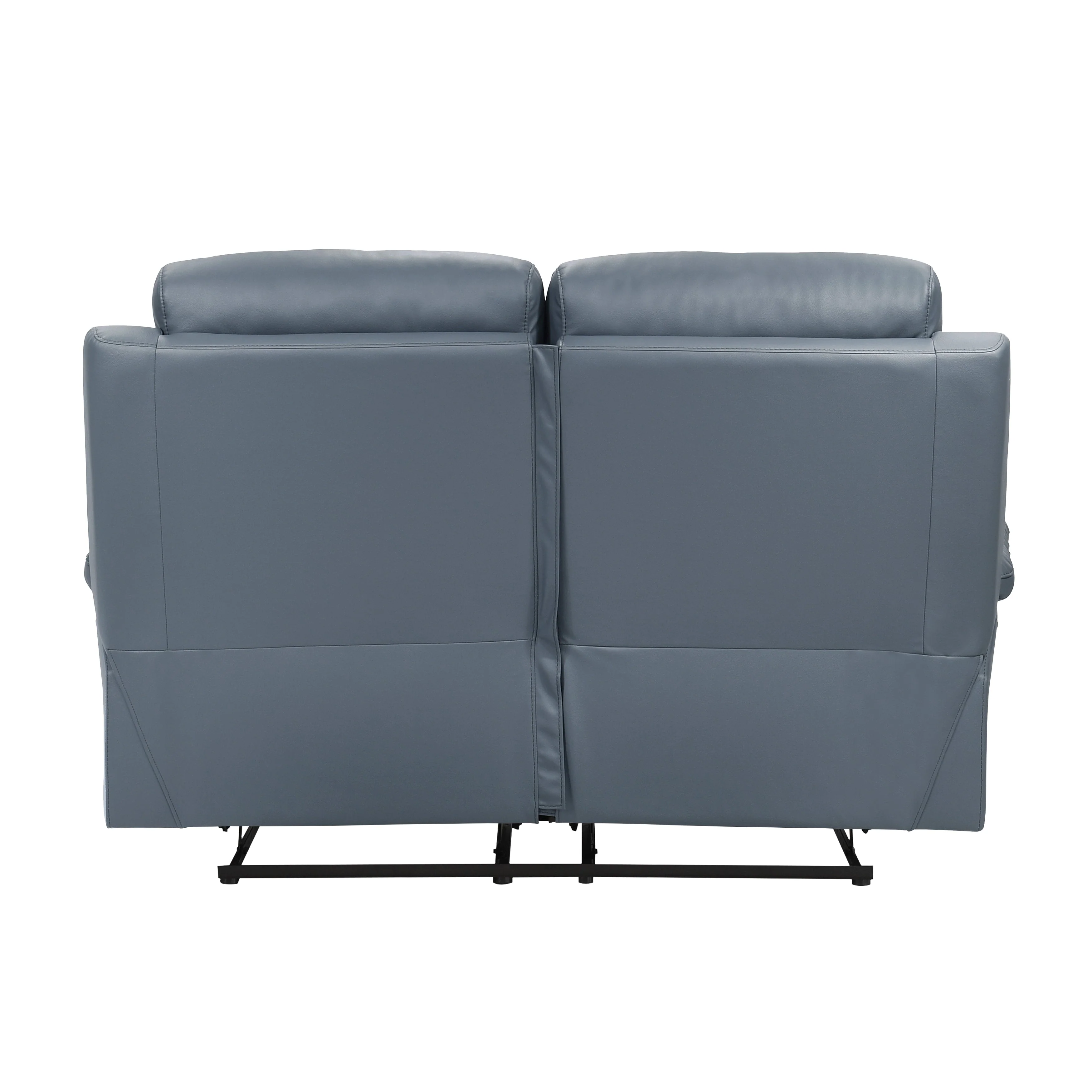 Hancock Blue Leather Double Reclining Living Room Set - Image 10