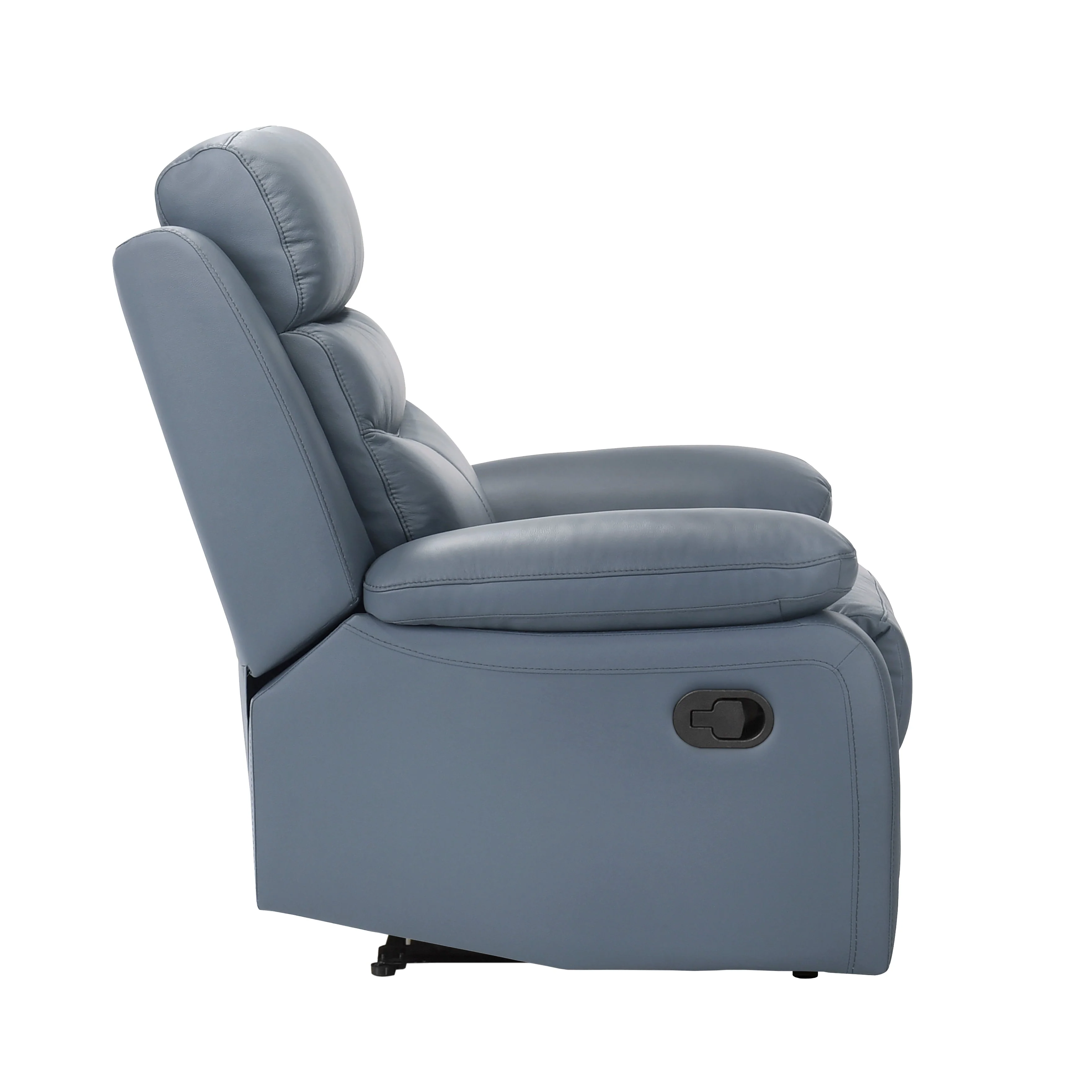 Hancock Blue Leather Double Reclining Living Room Set - Image 13