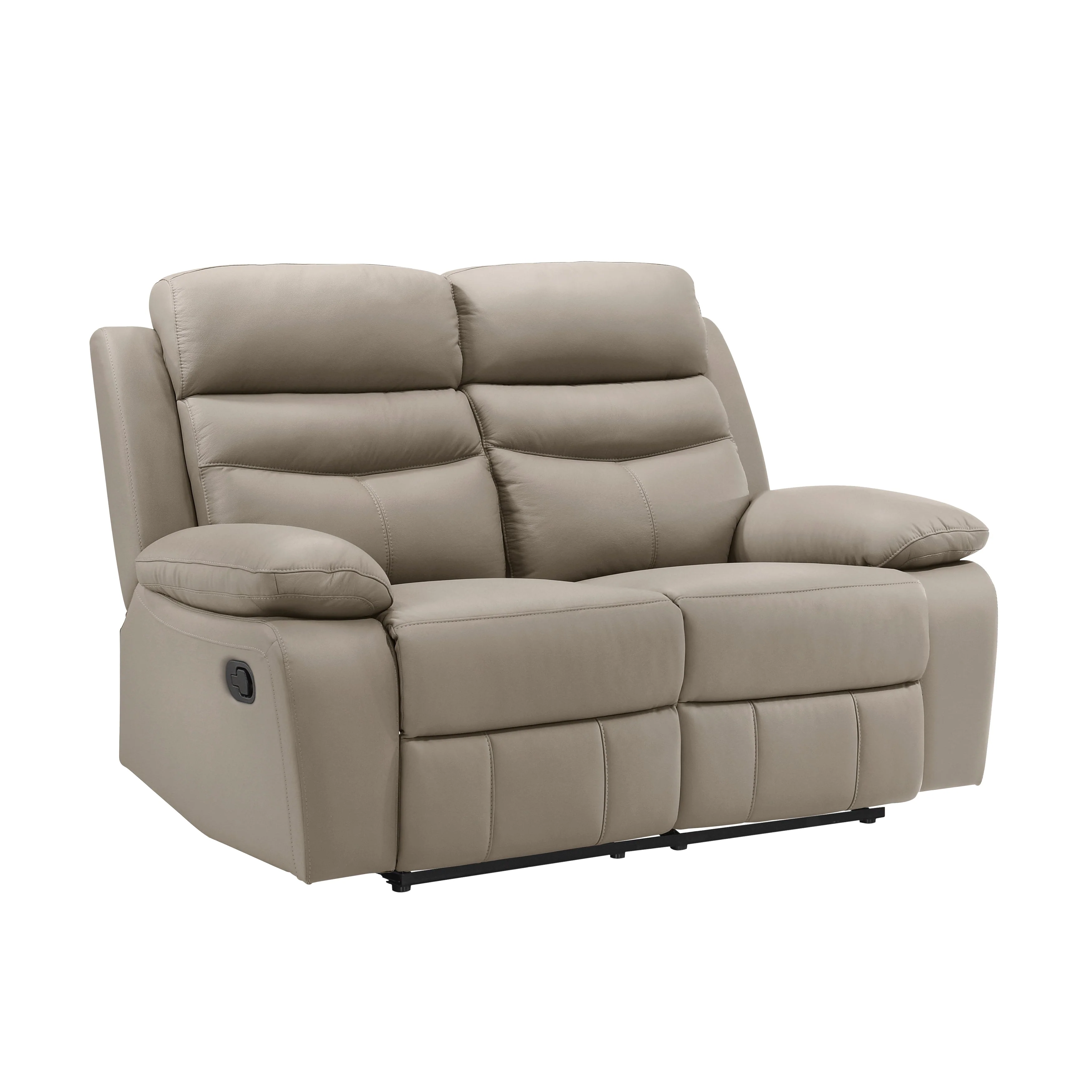 Hancock Latte Leather Double Reclining Loveseat - Image 3