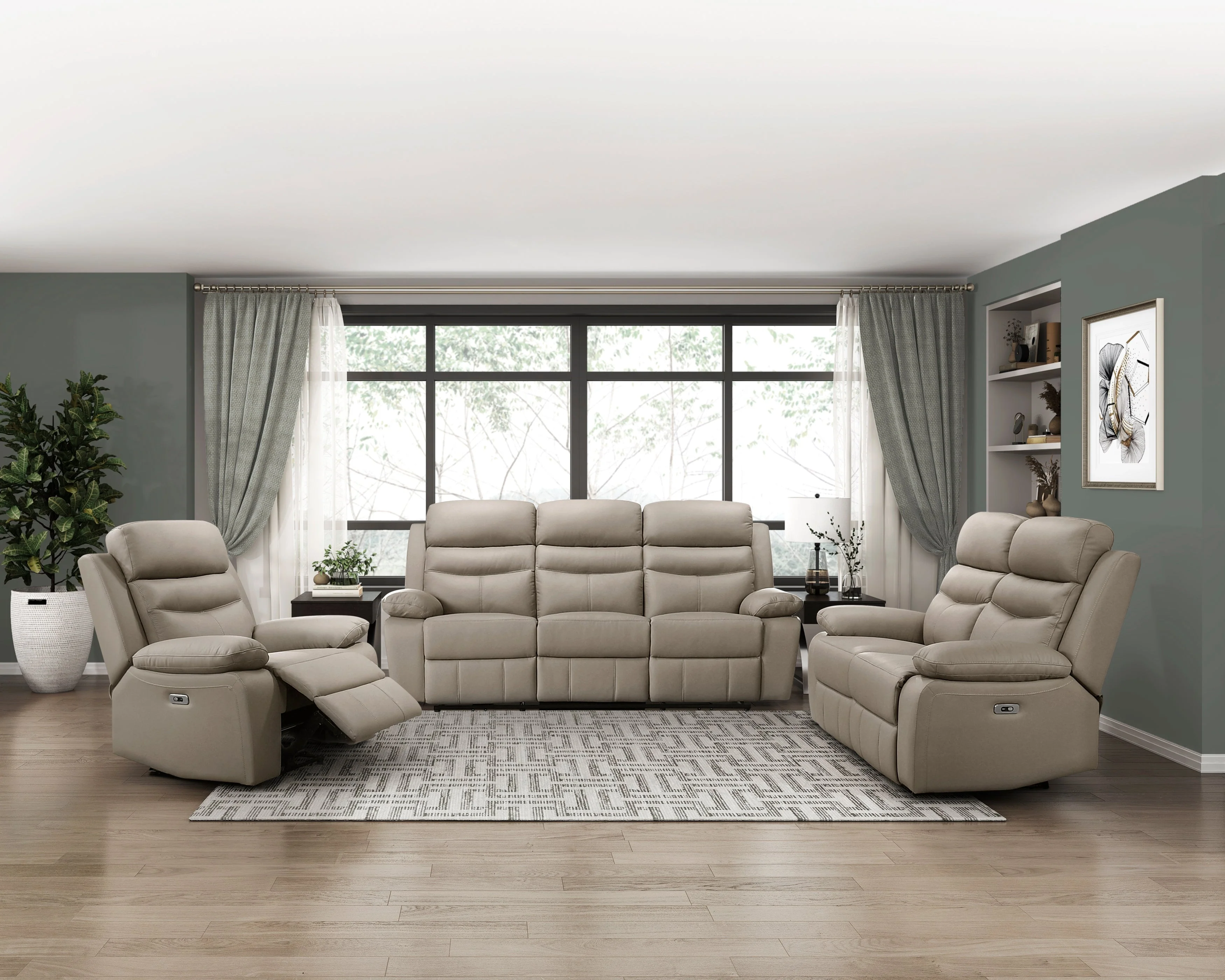 Hancock Latte Leather Power Reclining Chair - Image 2