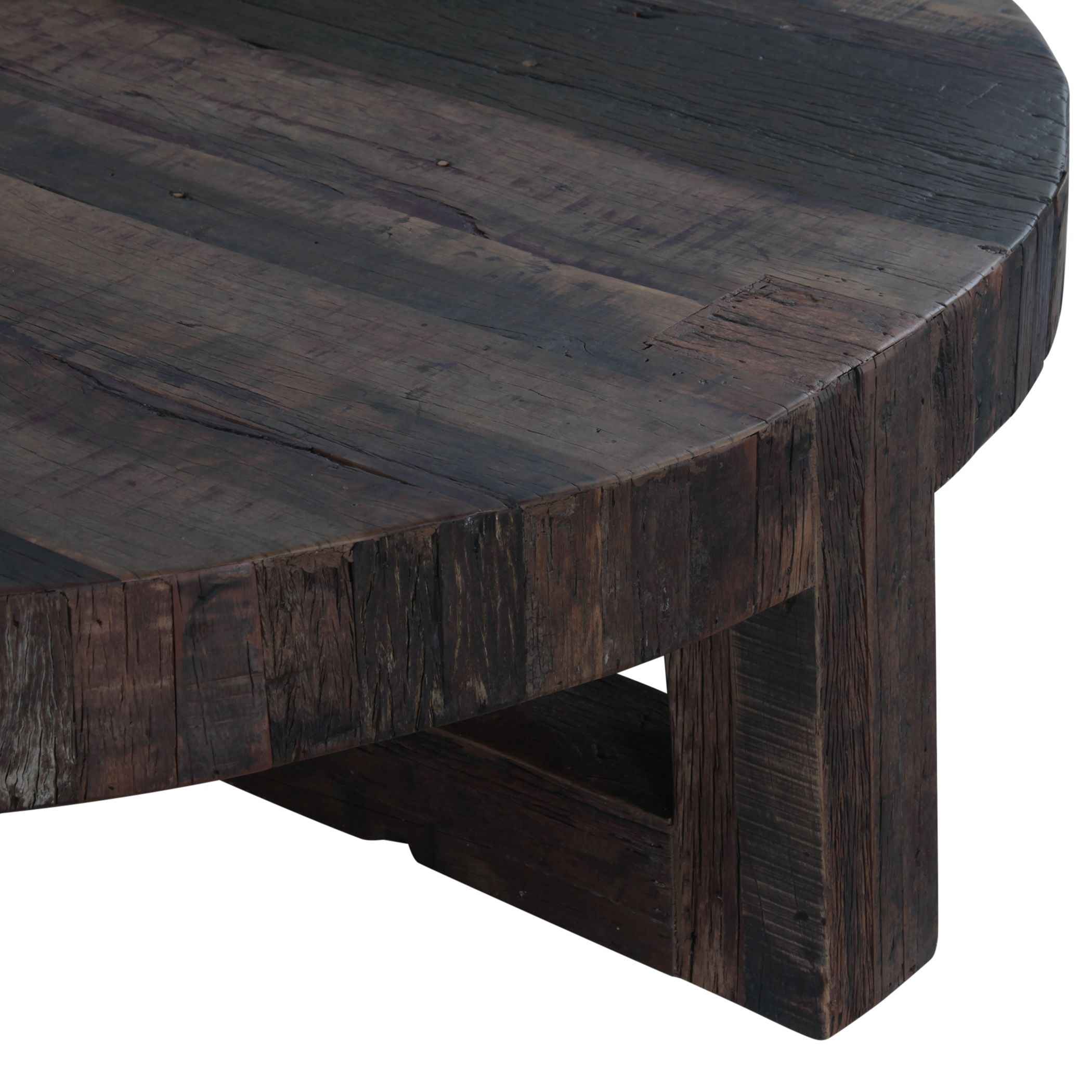 Harbor 58" Coffee Table with Cross Base in Reclaimed Hardwood - Image 3