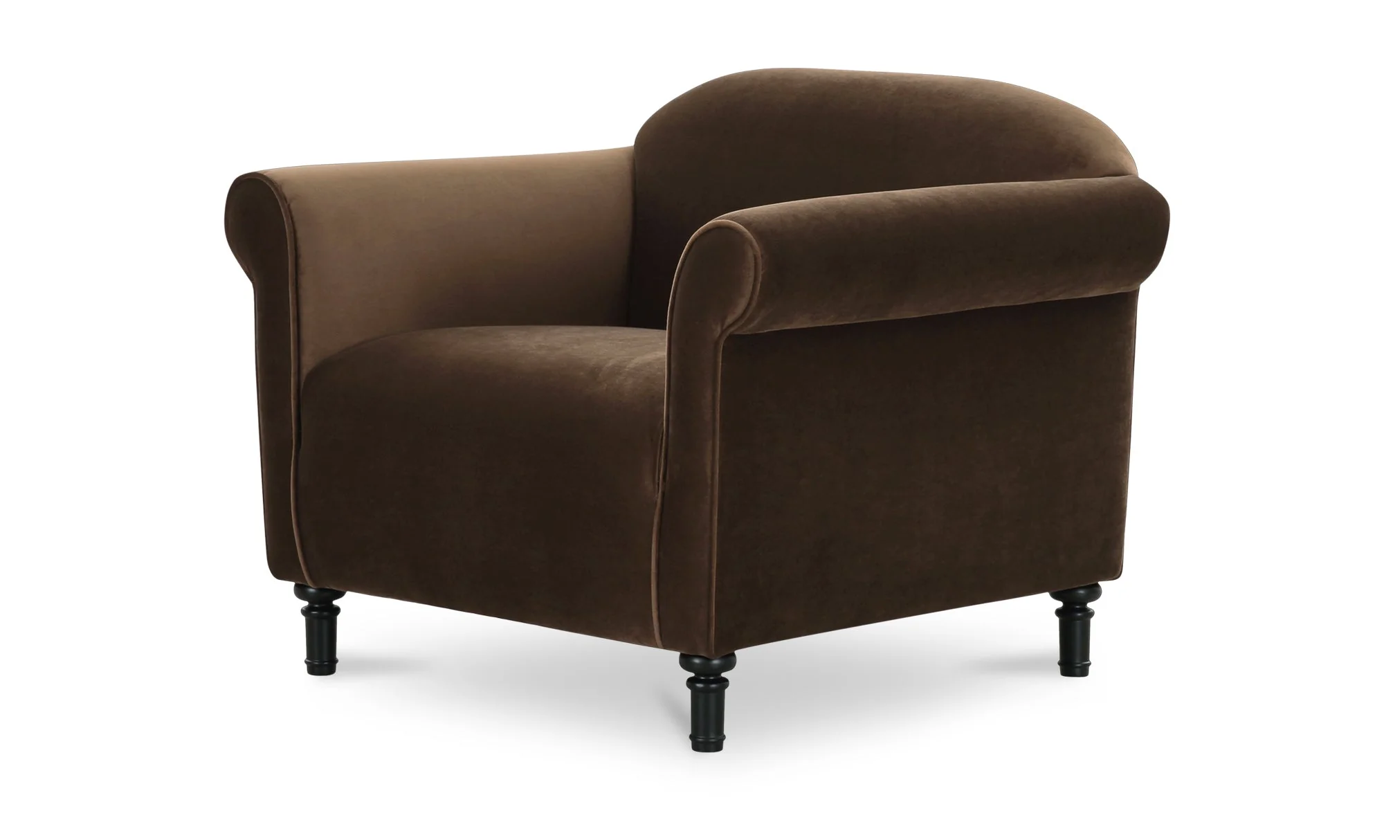 Harmony Accent Chair Dark Brown Faux Mohair - Image 2