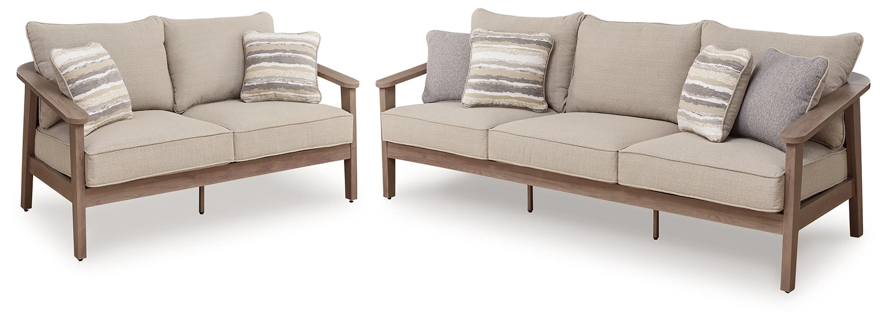 Harmony Headlands Natural/Gray Outdoor Sofa and Loveseat