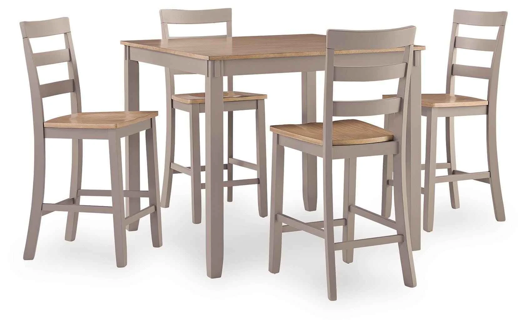 Harperfeld Natural/Gray Counter Height Dining Table and 4 Counter Stools - Image 2