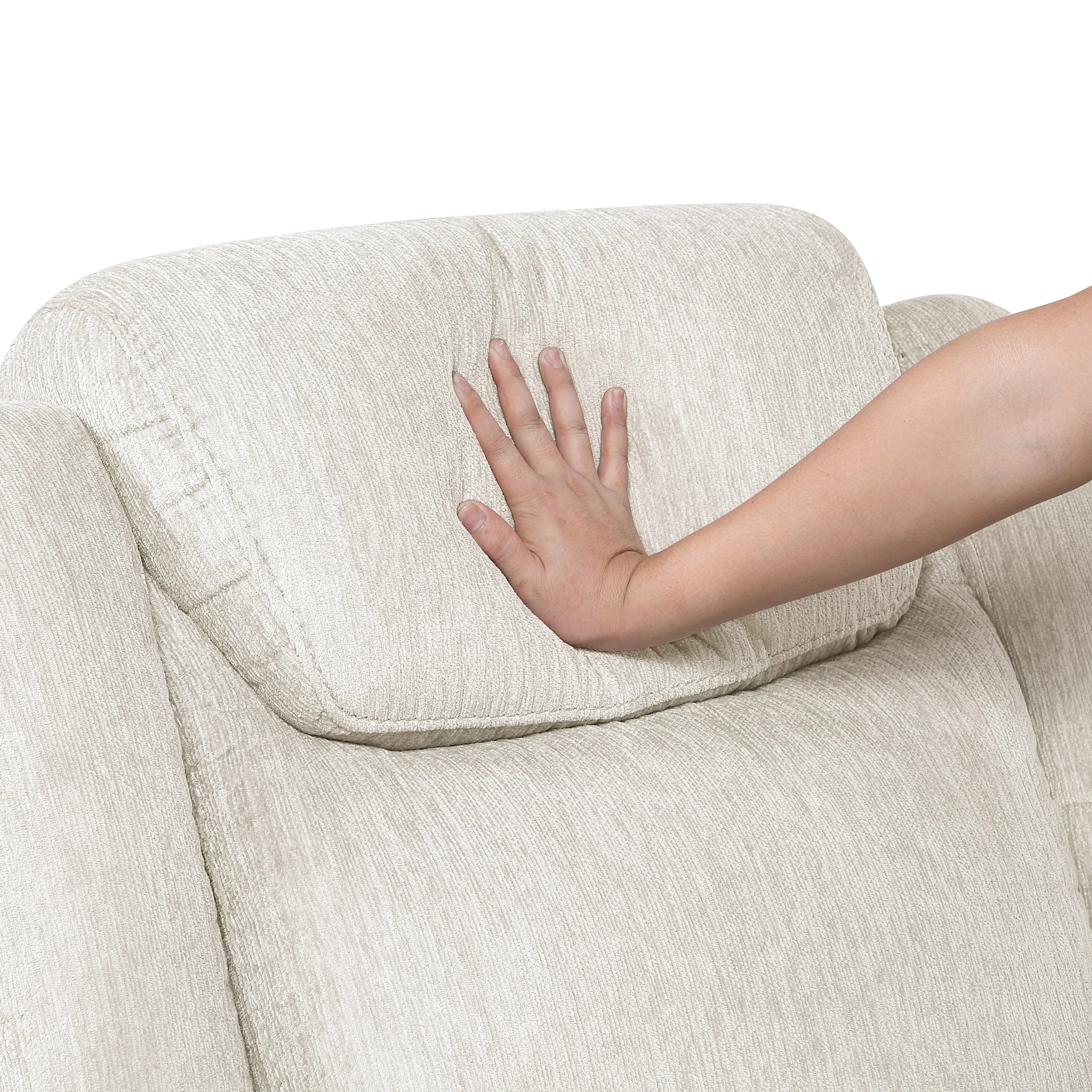 Harriette Beige/Brown Double Reclining Sofa - Image 6
