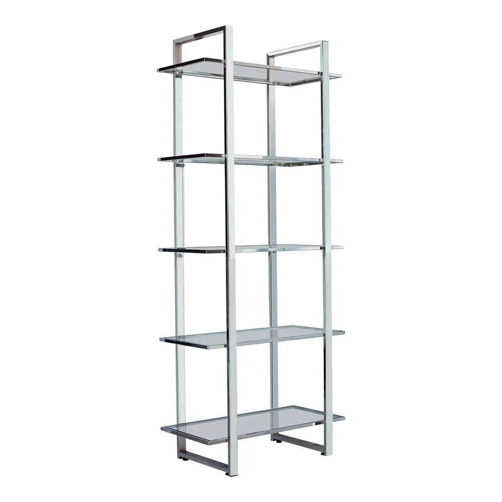Hartford Chrome Glass Shelf Bookcase - Image 2