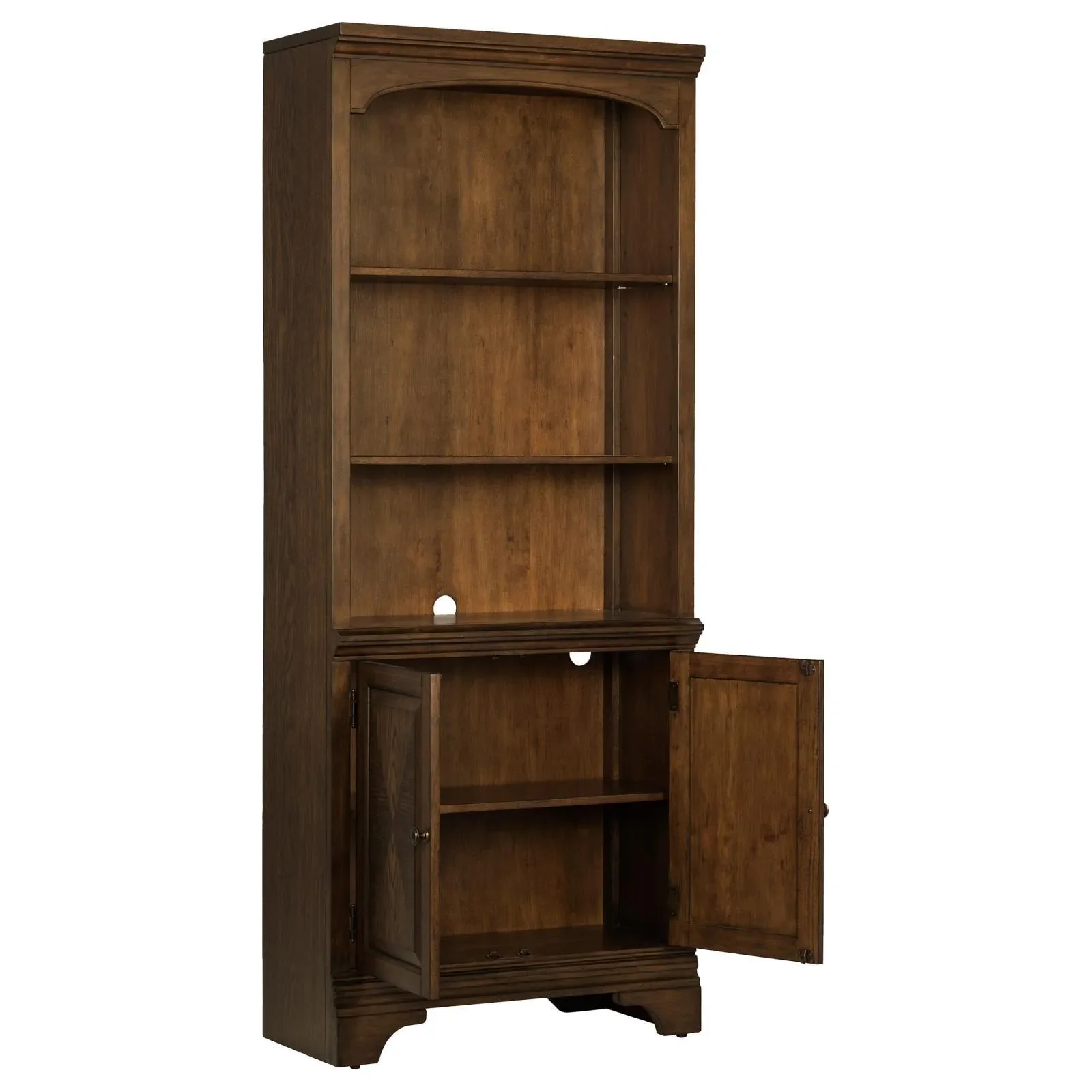 Hartshill Burnished Oak Bookcase with Cabinet - Image 3