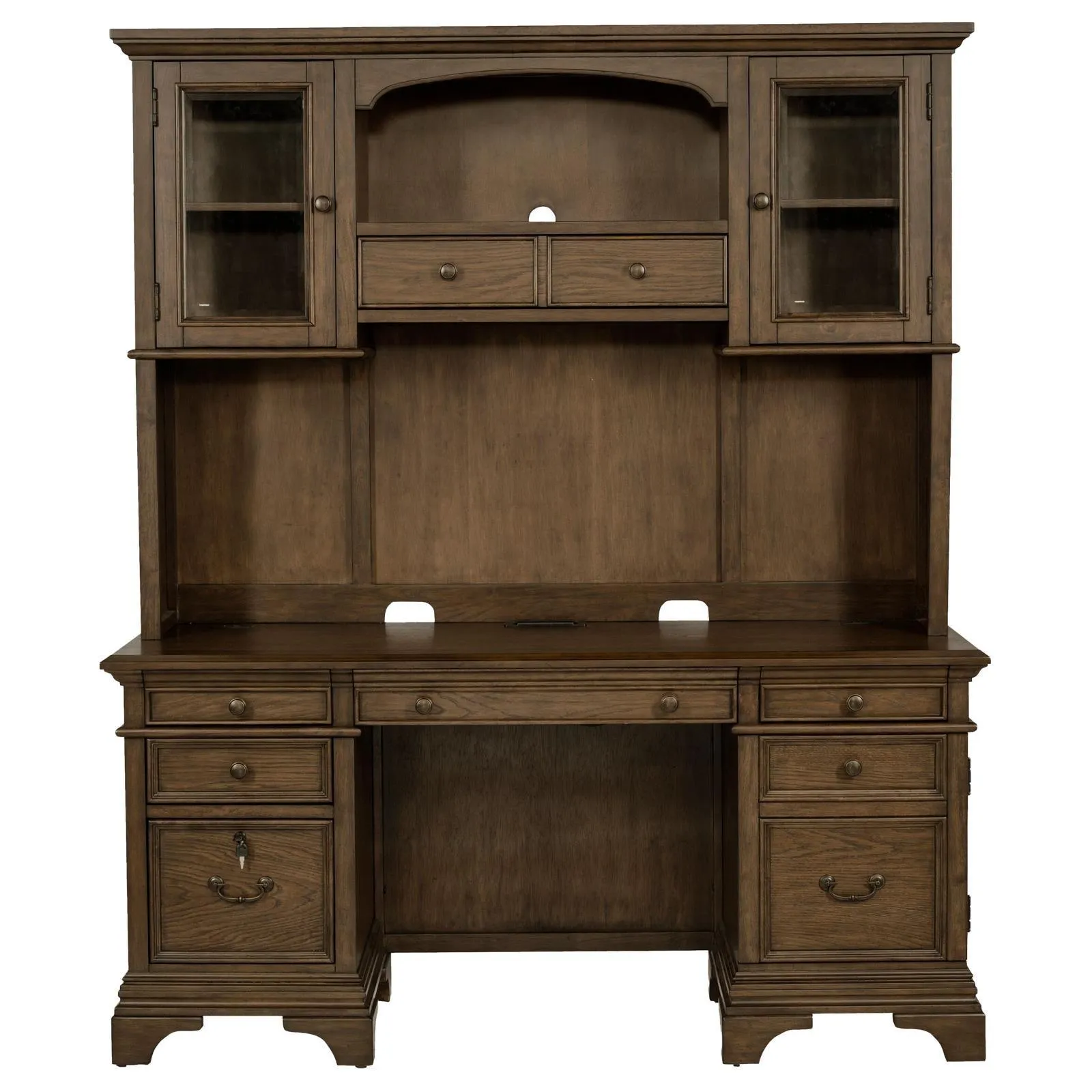 Hartshill Burnished Oak Credenza with Hutch - Image 3