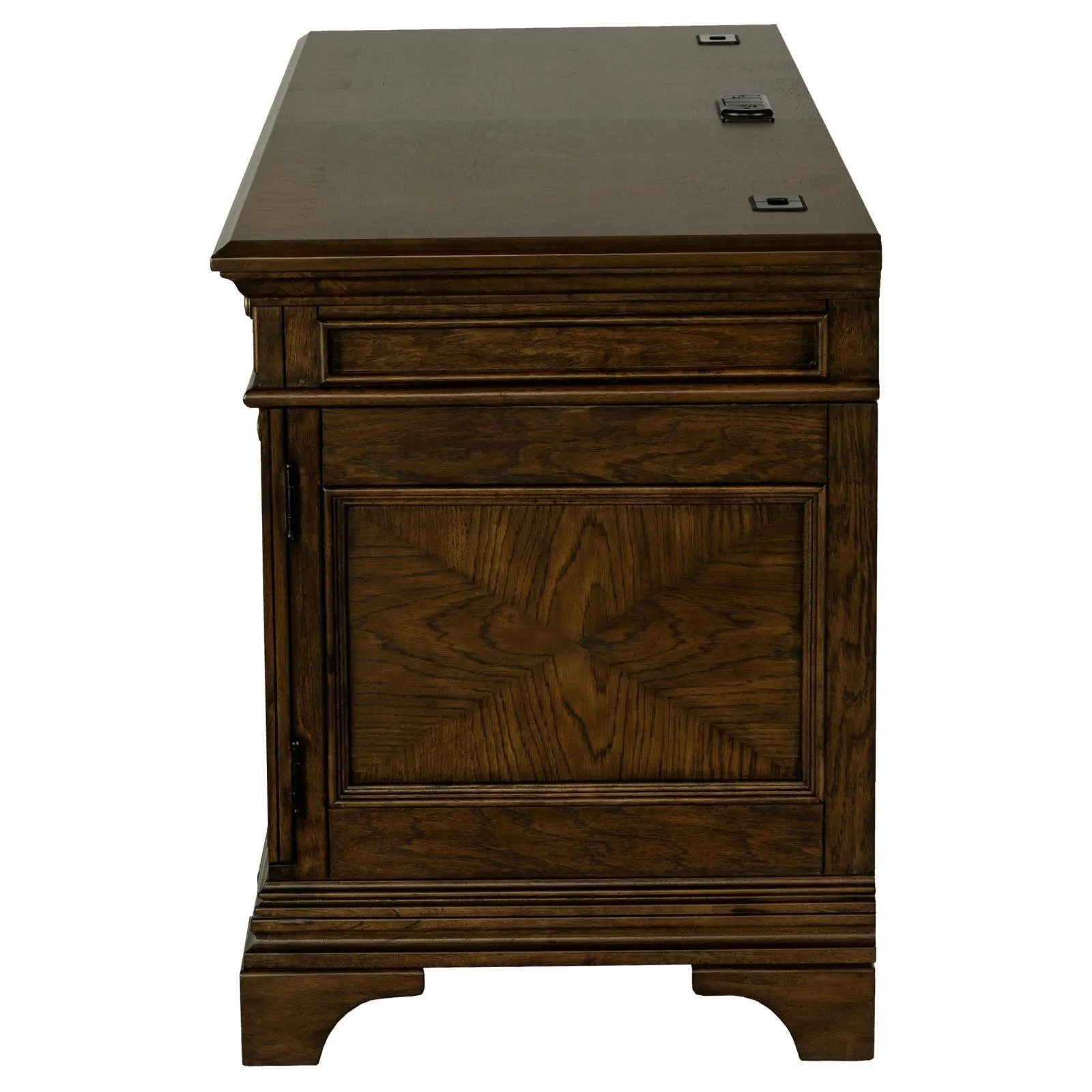 Hartshill Burnished Oak Credenza with Power Outlet - Image 4