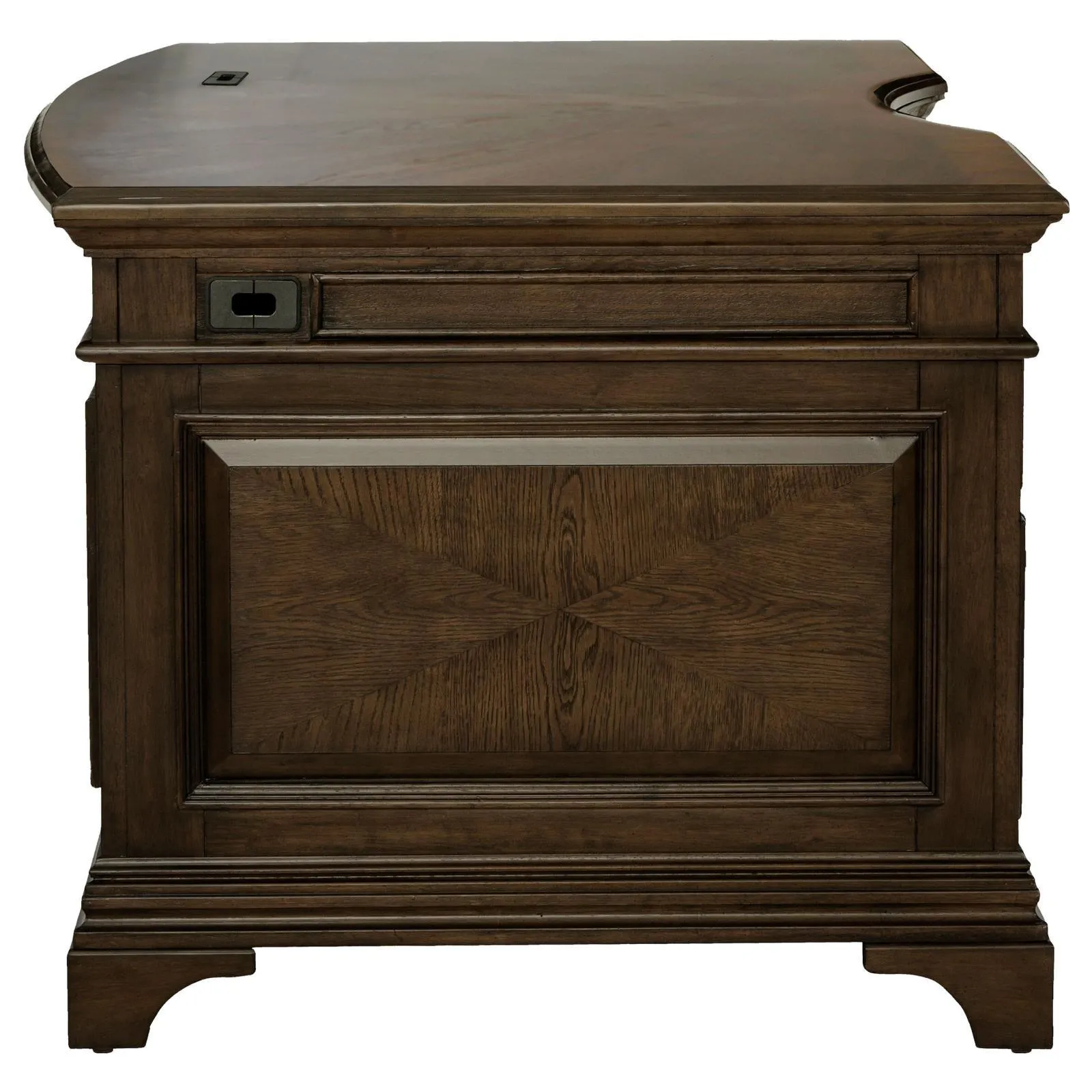 Hartshill Burnished Oak Executive Desk with File Cabinets - Image 8