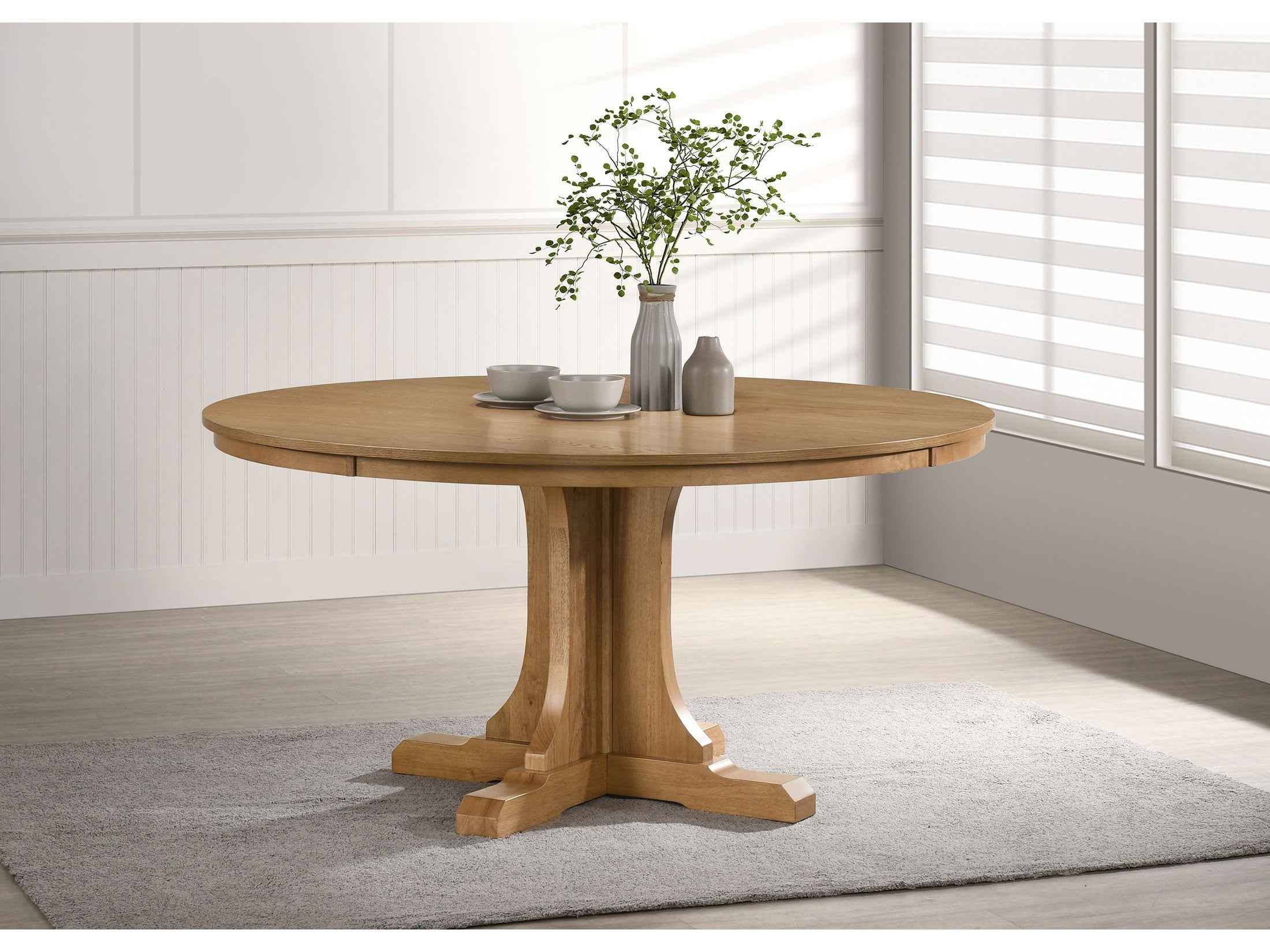 Hartville Natural Light Brown 60-inch Round Dining Table