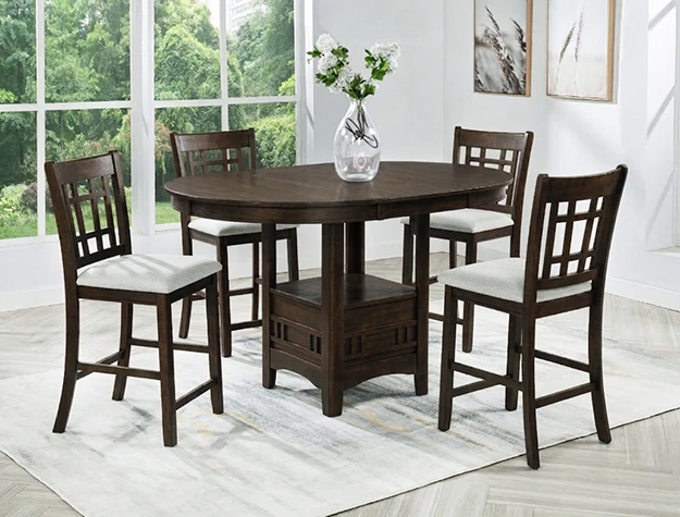 Hartwell Brown 5-Piece Counter Height Set