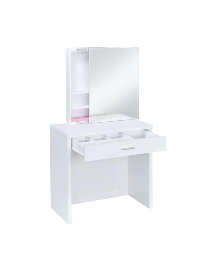 Harvey White 2-Piece Vanity Set with Lift-Top Stool - Image 5