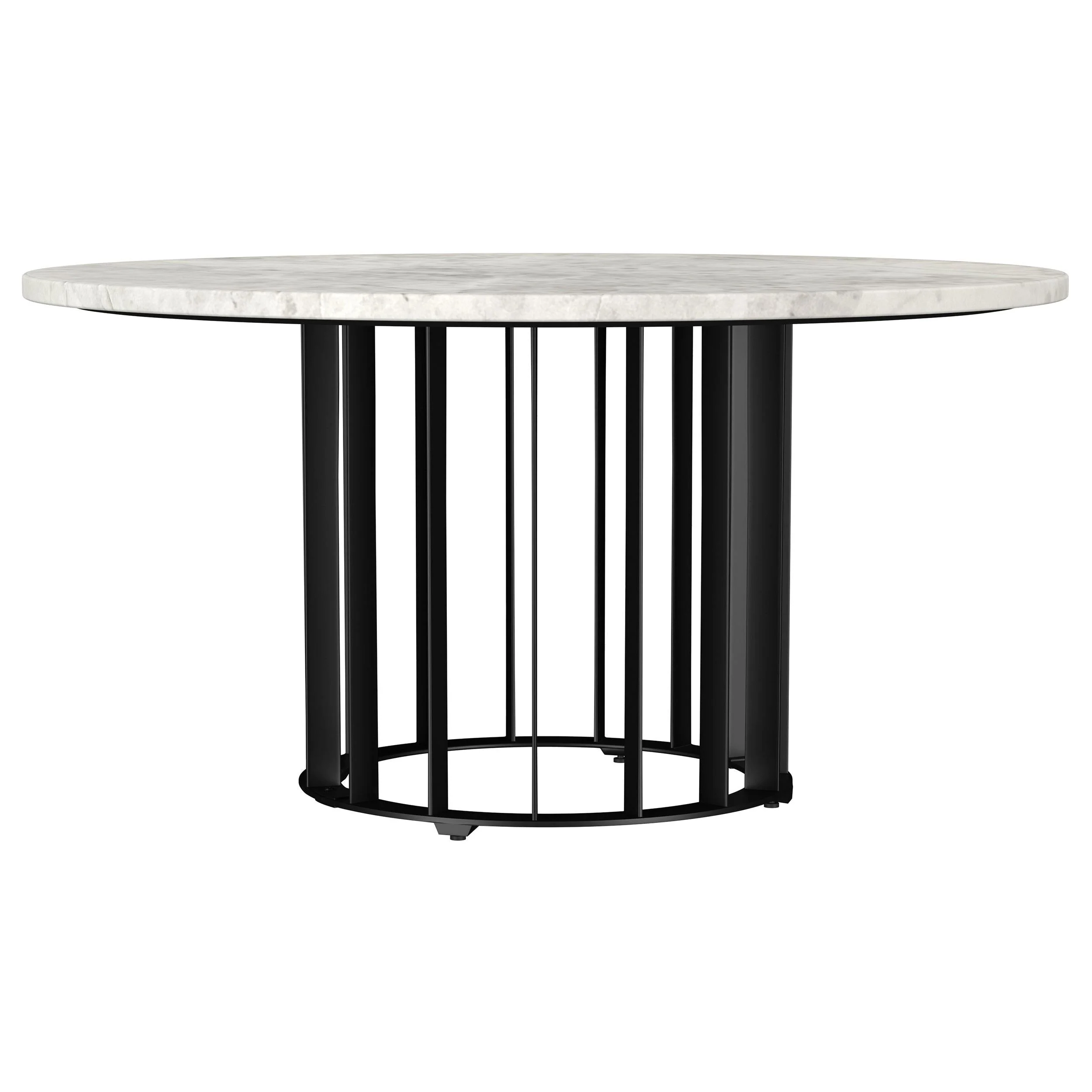 Haven Black and White Round Genuine Marble Top Coffee Table - Image 3