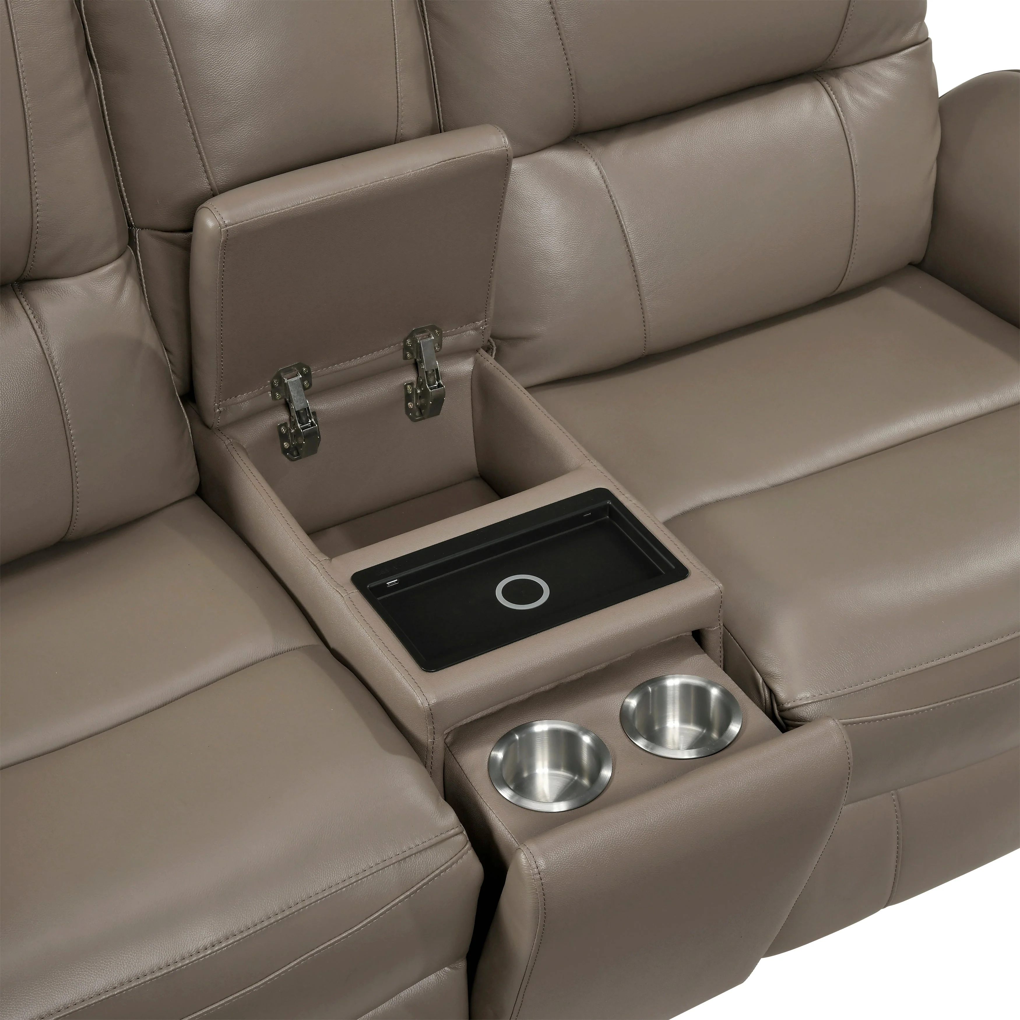 Haven Russet Power Double Reclining Sofa & Loveseat - Image 10
