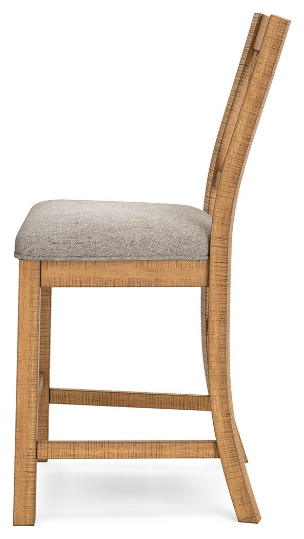Havonplane Light Brown Pine Counter Height Dining Table and 6 Barstools - Image 14
