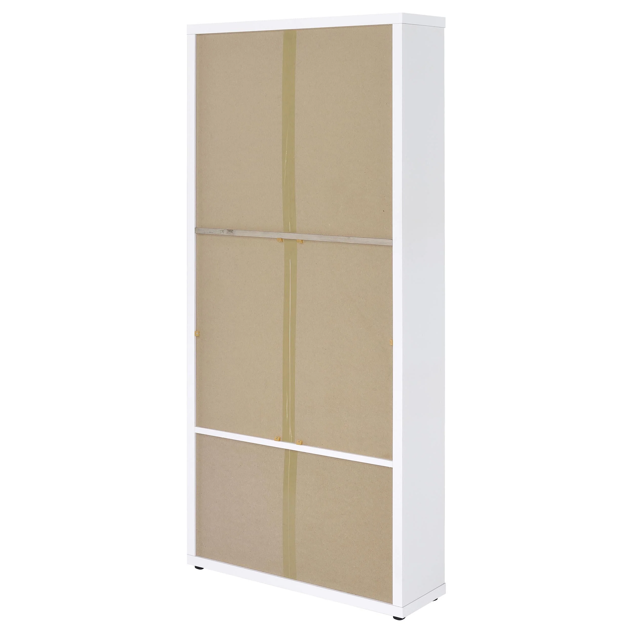 Hawthorne White 4-Shelf Glass Door Tall Cabinet with Drawers - Image 8