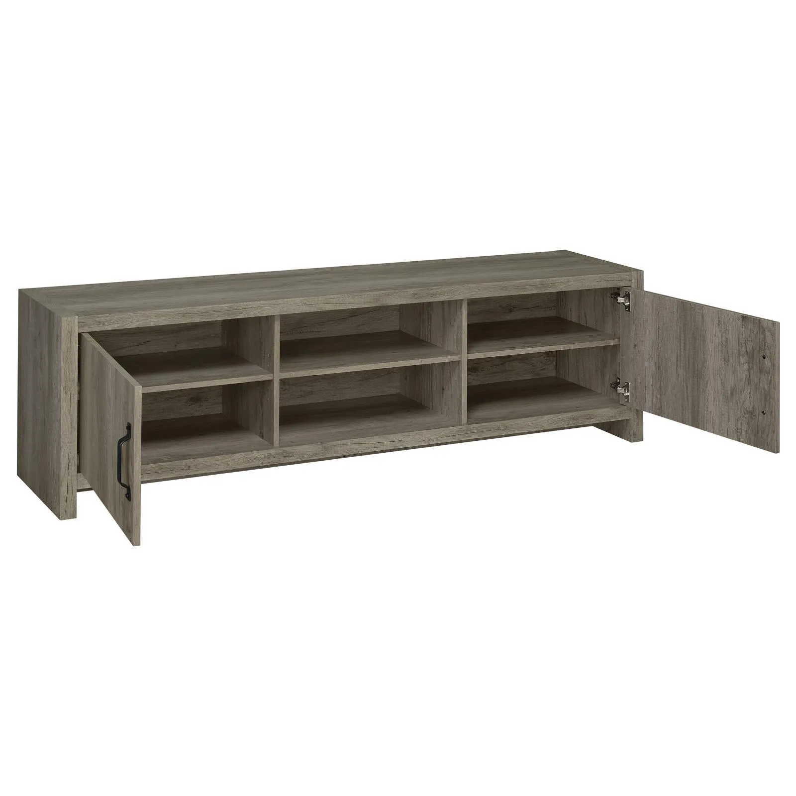 Hays Gray Driftwood 2-Door TV Console - Image 3