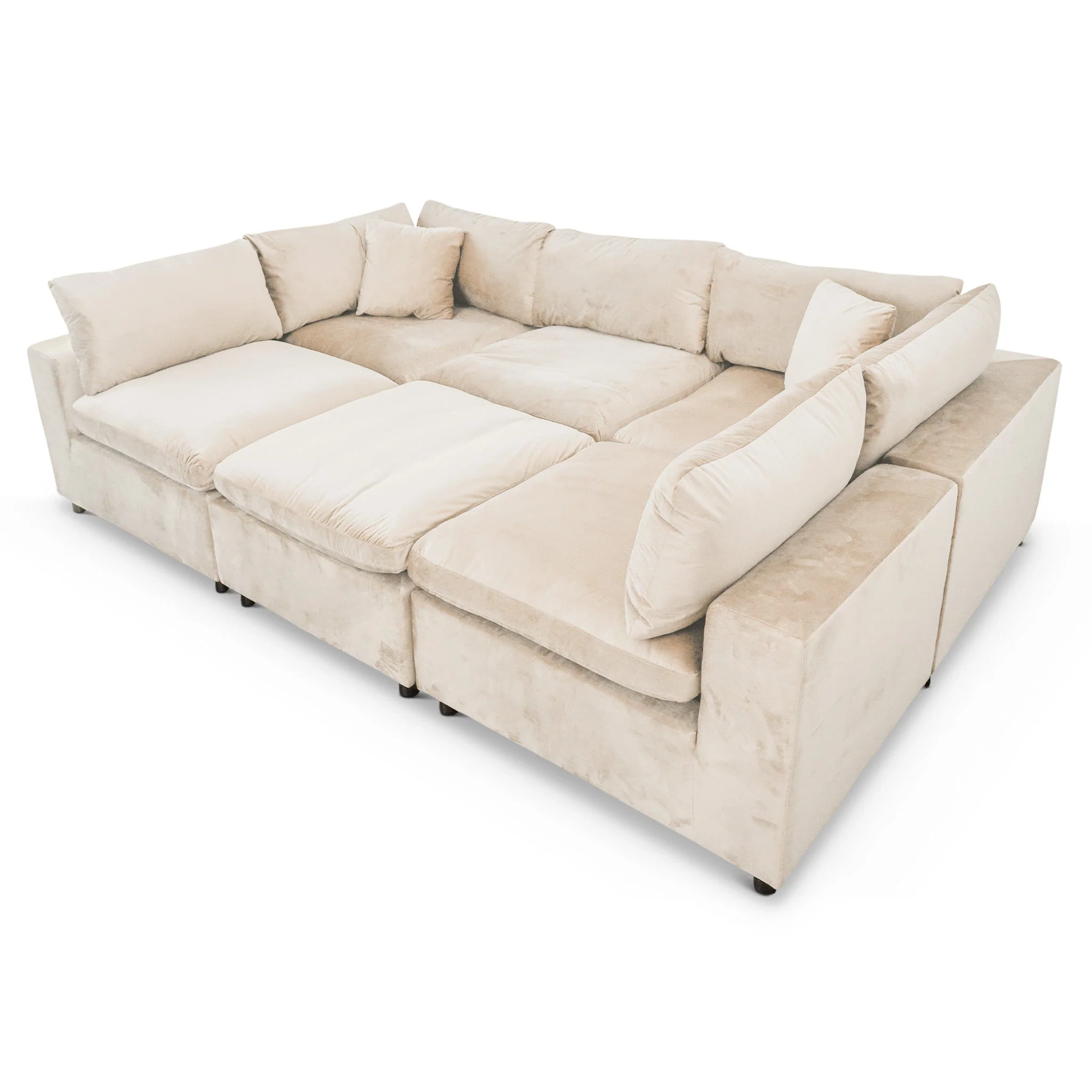 Hayward Ivory Velvet Modular Sectional Sofa - Image 5