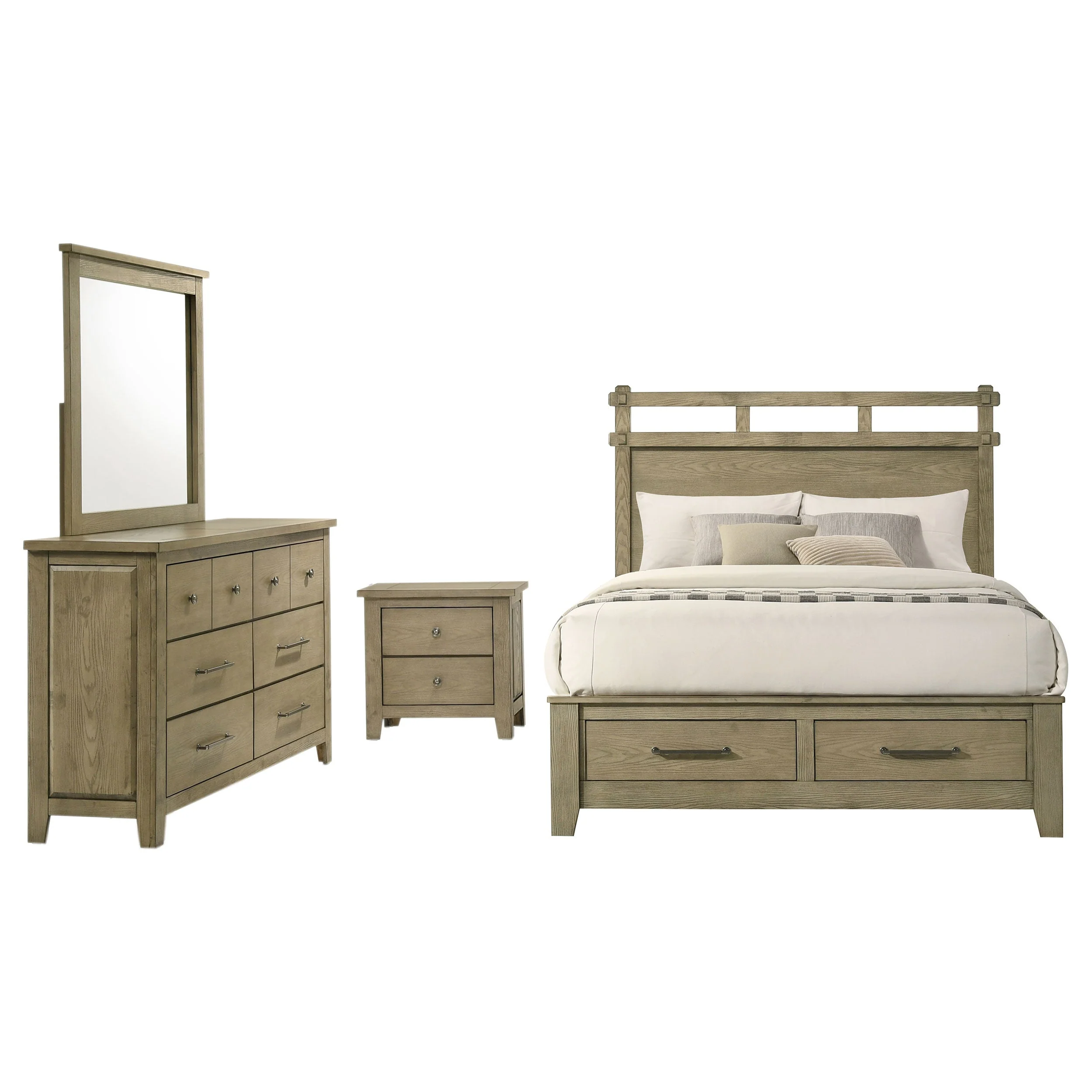 Hazlewood Vineyard Oak 4-piece Queen Storage Bedroom Set - Image 2