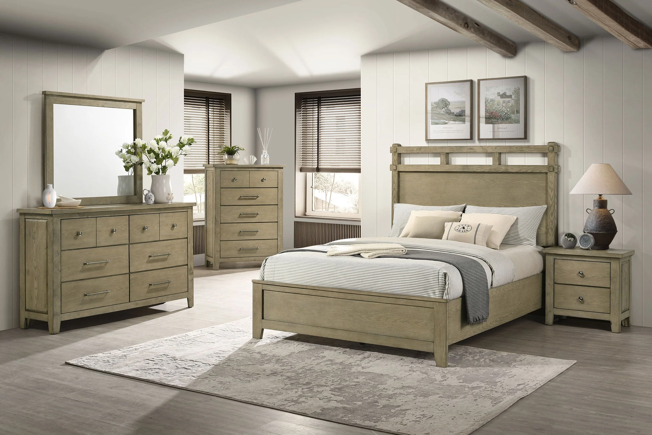 Hazlewood Vineyard Oak 61-inch Queen Panel Bed - Image 10