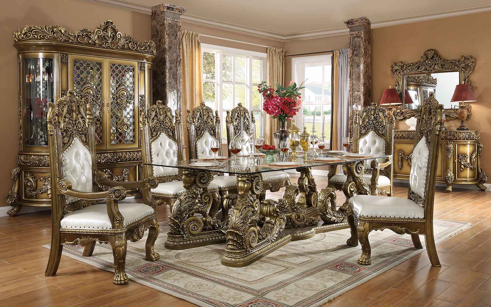 HD-1802 Bronze Rectangle Dining Table - Image 2