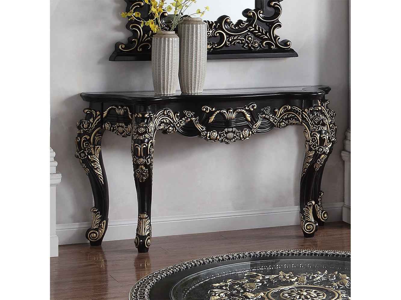 HD-328B Black Enamel Console Table