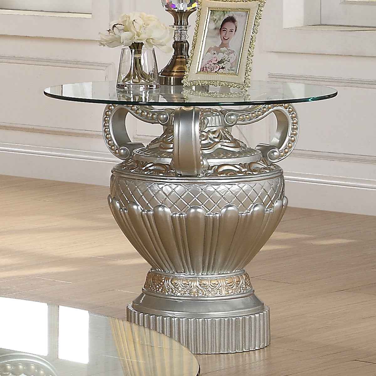 HD-8908S Silver 3-Piece Coffee Table Set - Image 3