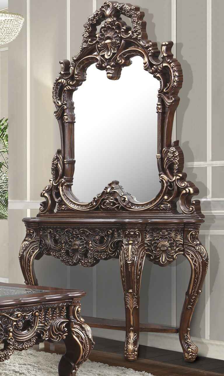 HD-CON998C Cherry/Gold Highlights Console Table