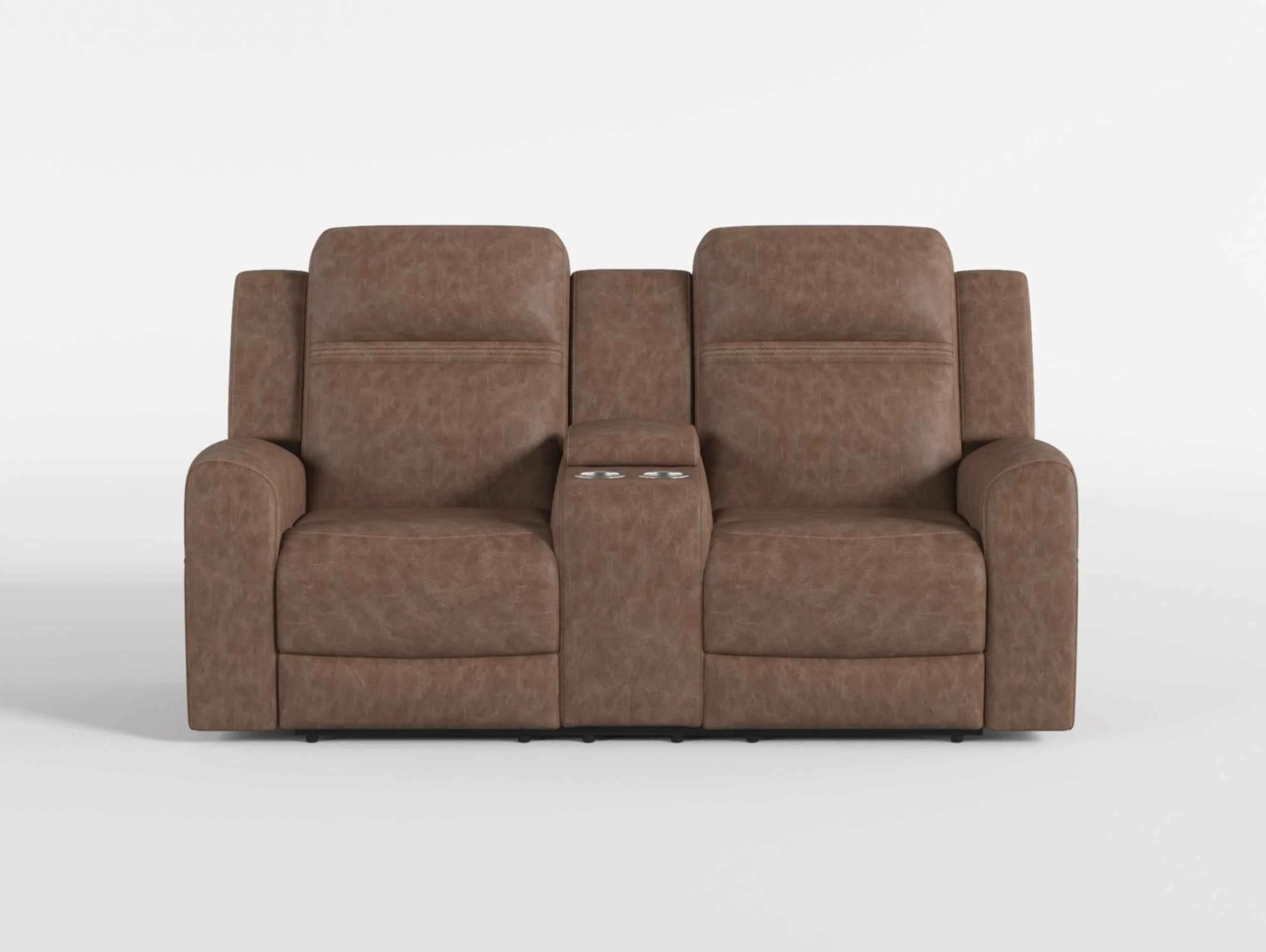 Hearth Brown Double Reclining Loveseat with Center Console - Image 21