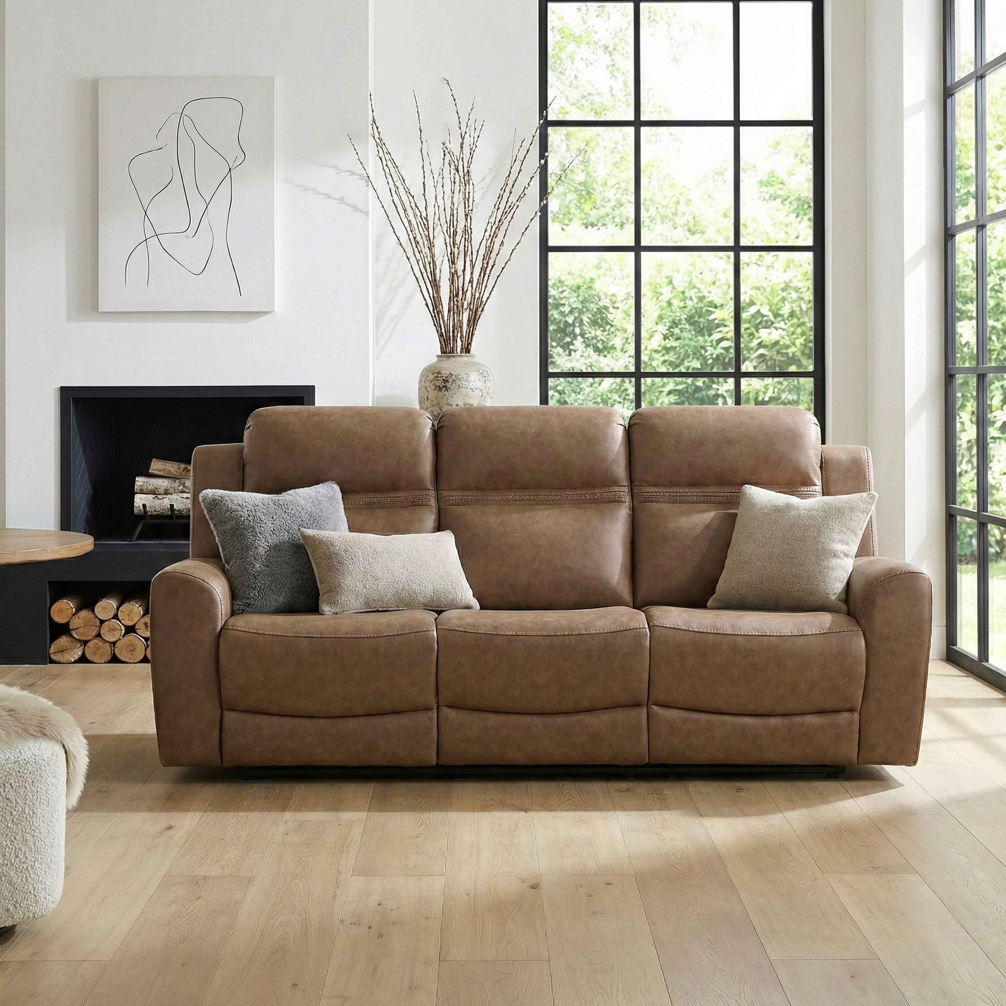 Hearth Brown Double Reclining Sofa - Image 11