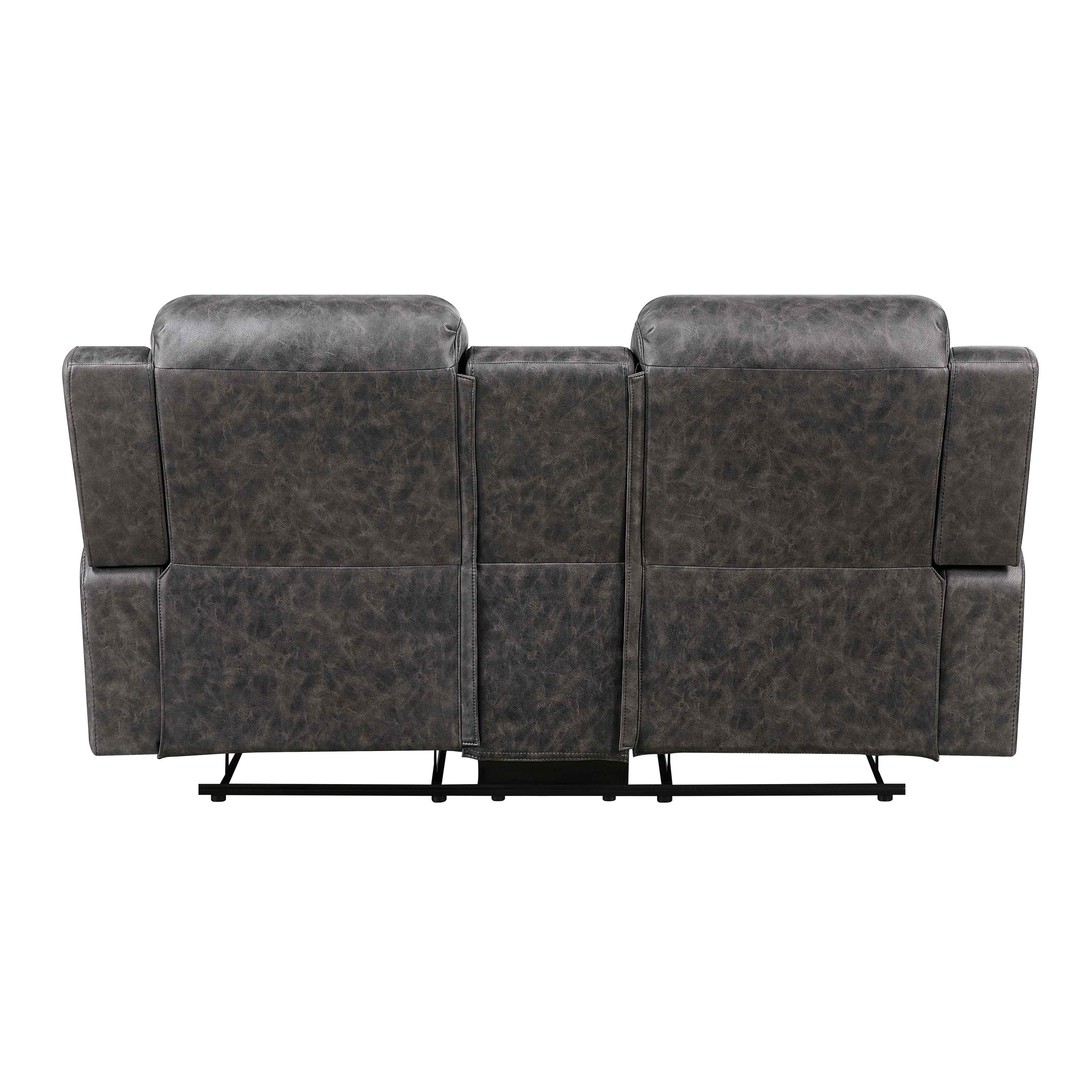 Hearth Charcoal Double Reclining Loveseat with Center Console - Image 3