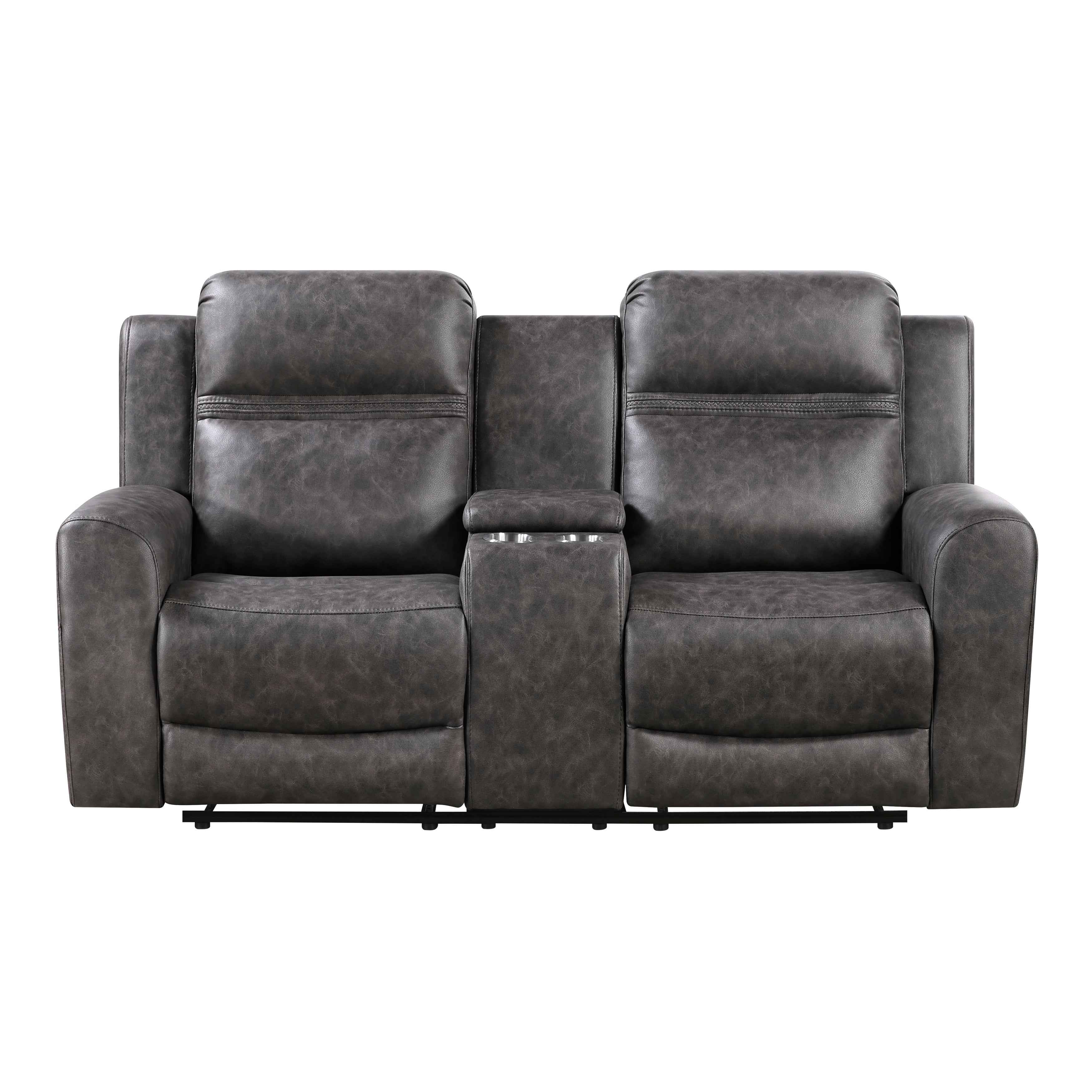 Hearth Charcoal Reclining Living Room Set - Image 6