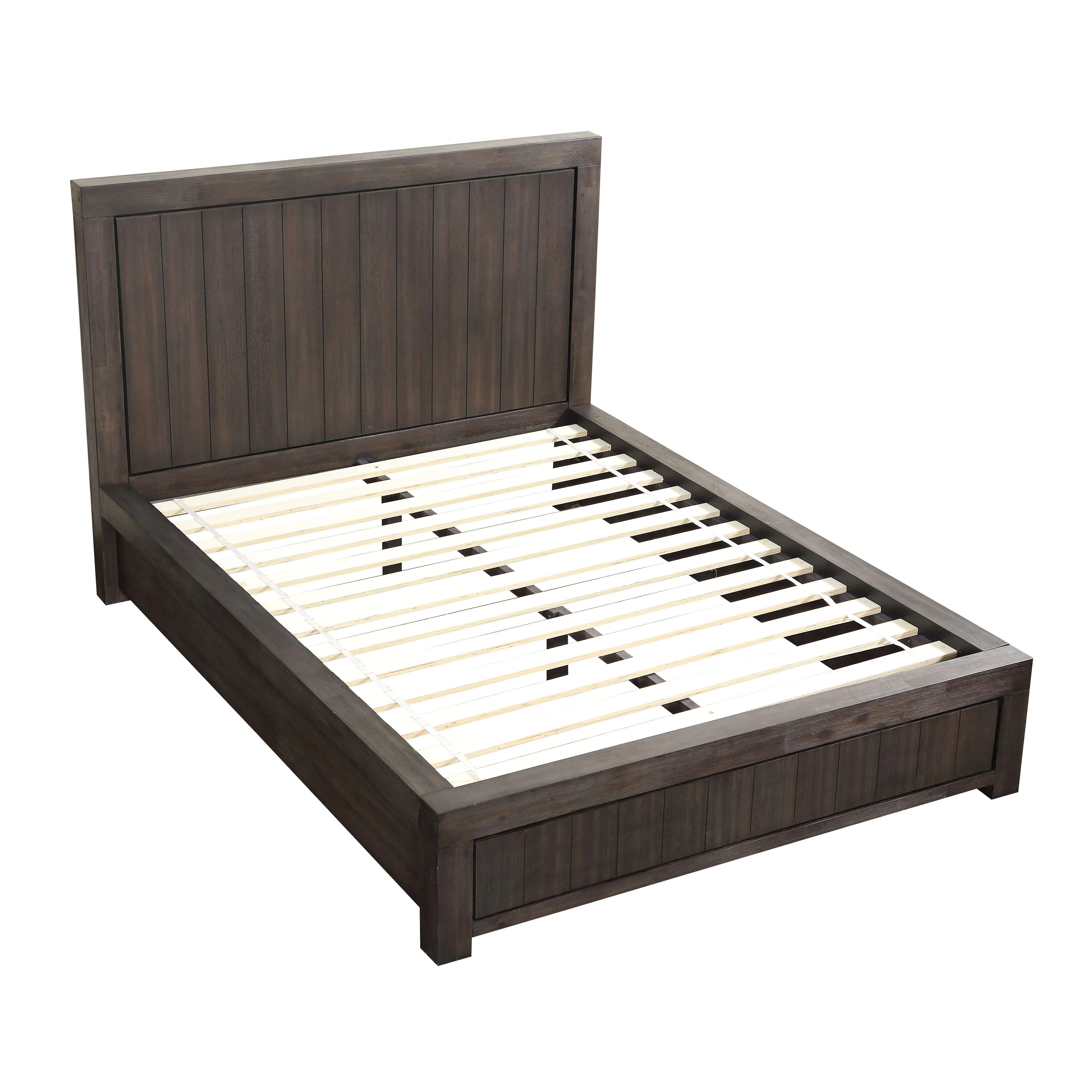 Heath Wood Queen Platform Bed in Basalt Grey - Image 4