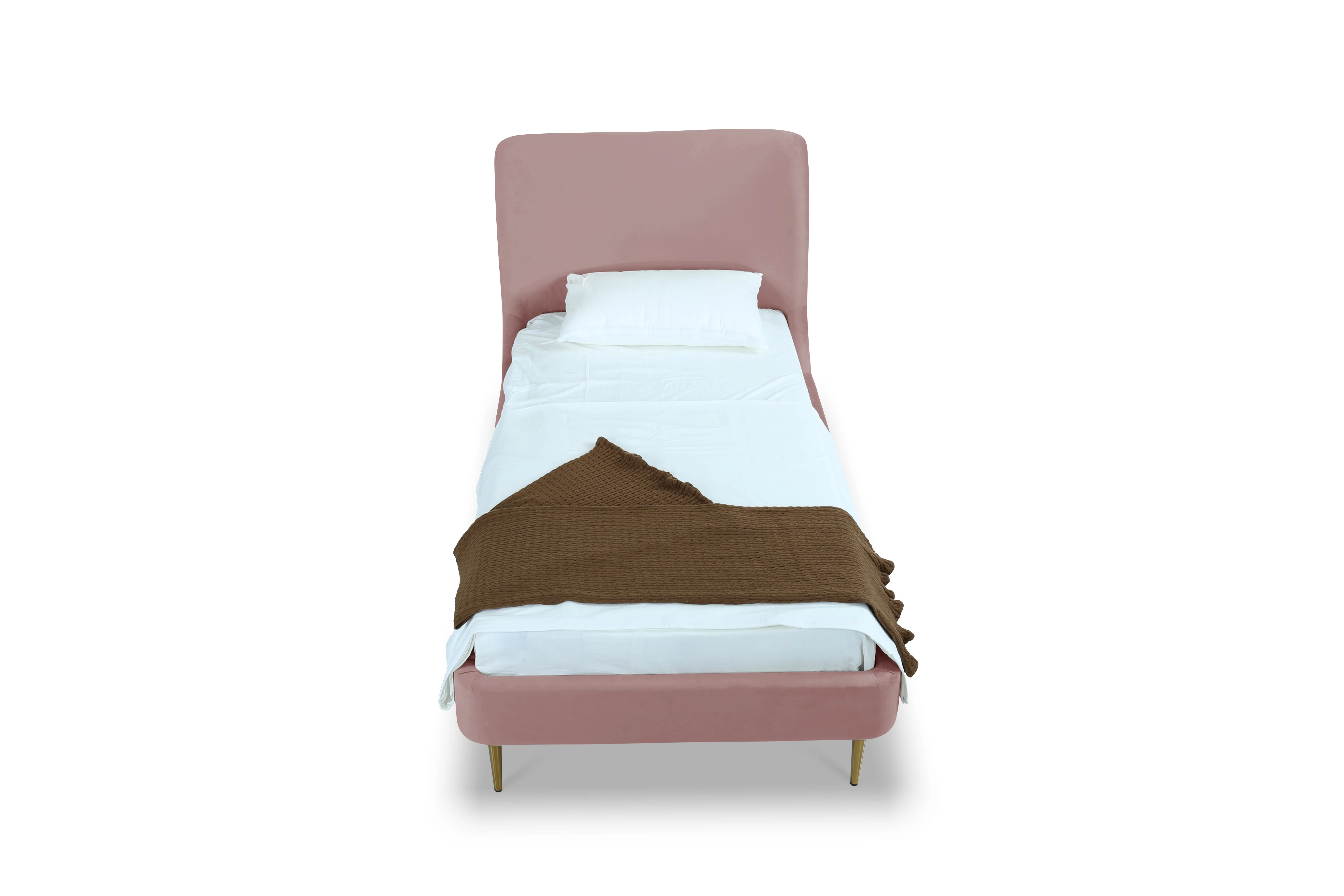 Heather Twin Bed in Blush with Gold Legs - Image 8