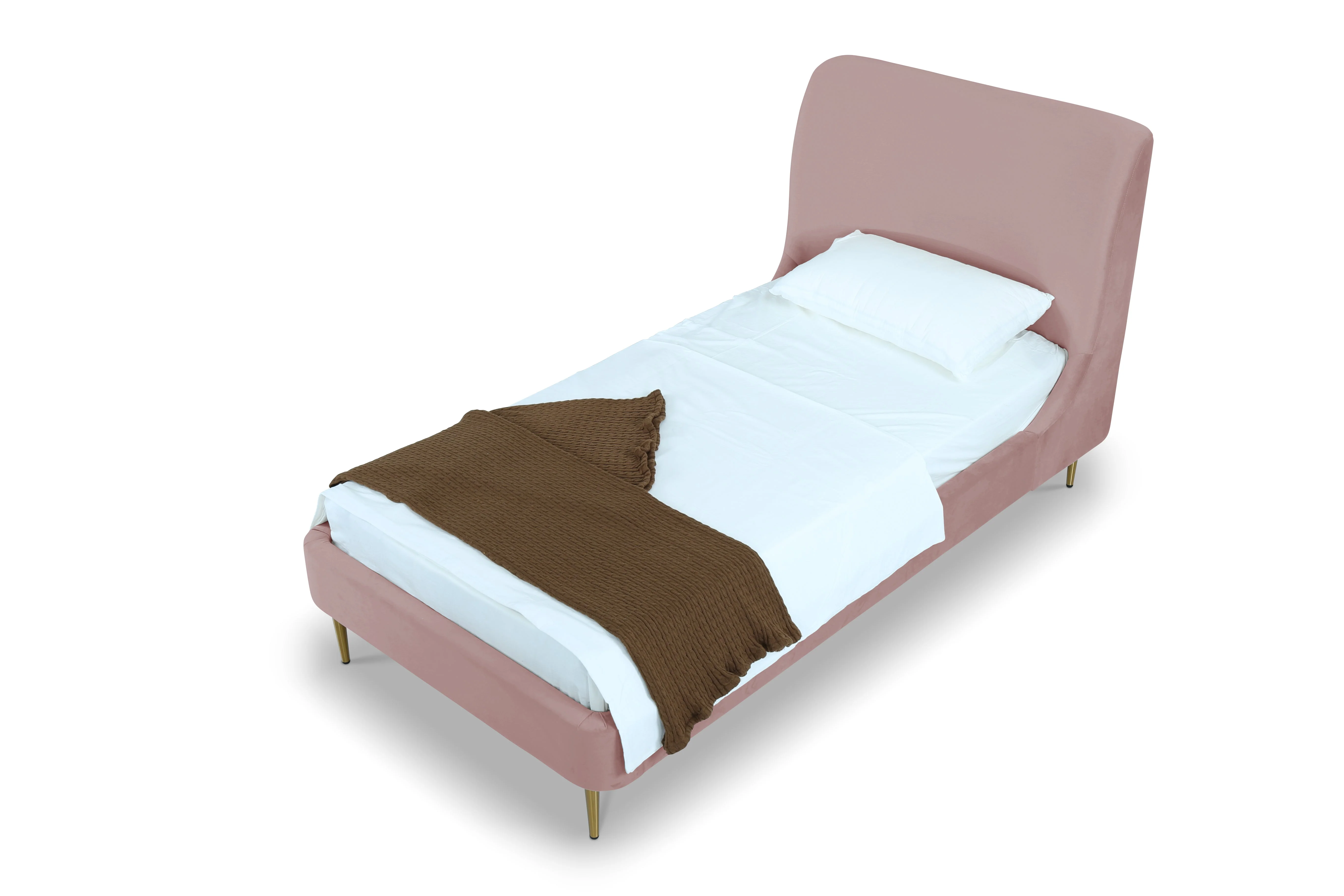 Heather Twin Bed in Blush with Gold Legs - Image 9