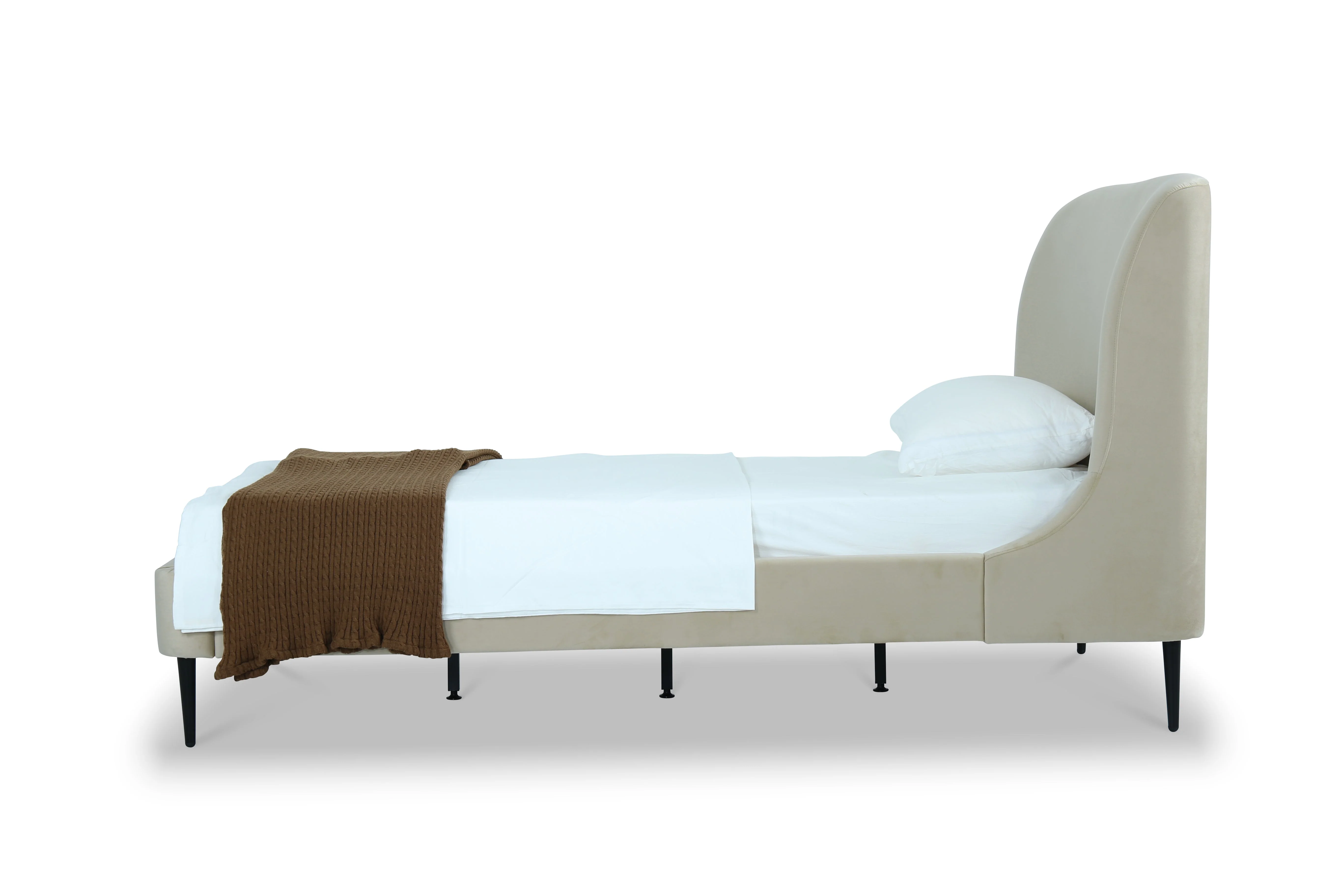 Heather Twin Bed in Cream with Black Legs - Image 5